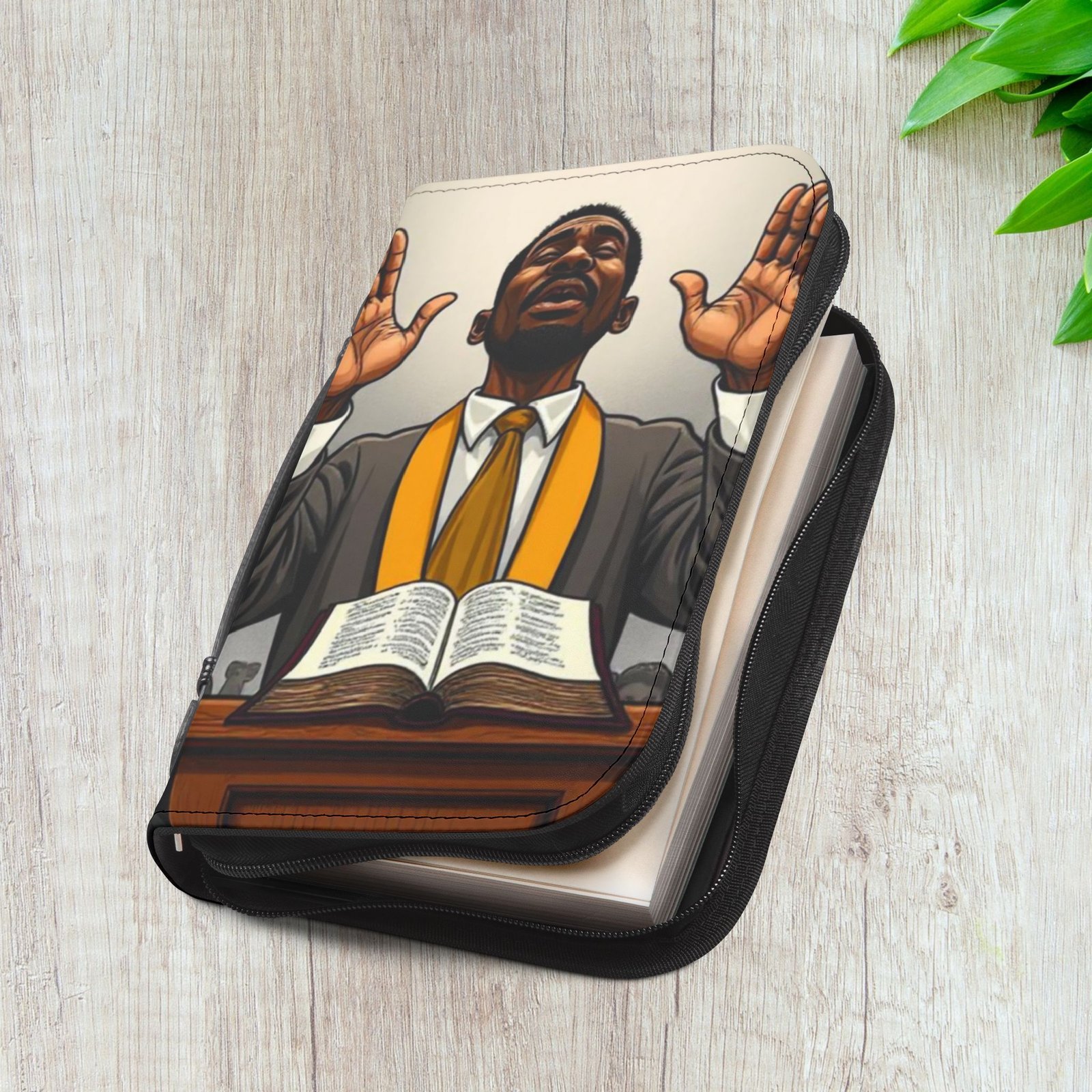 African American Praying Pastor Bible Cover - Image 9