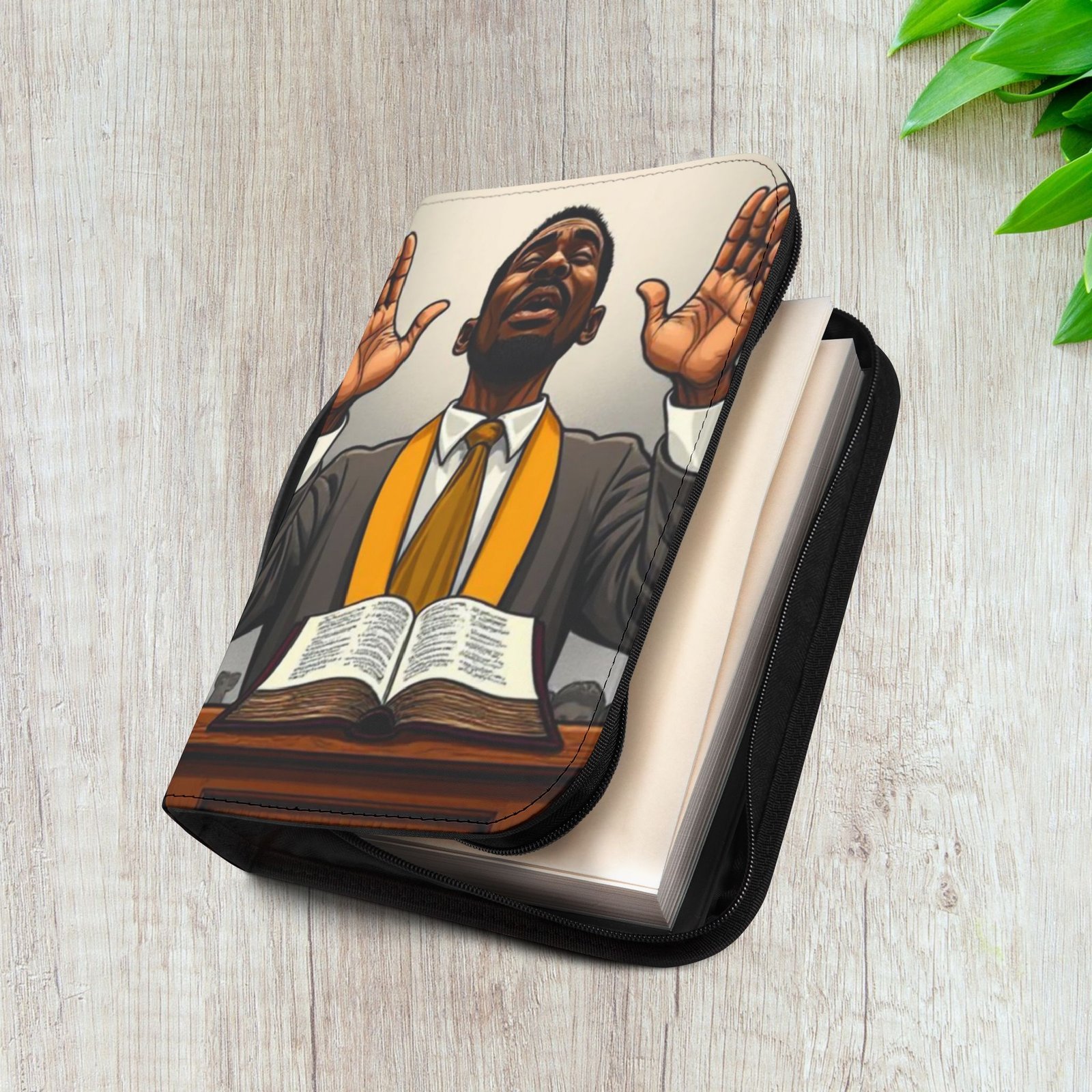 African American Praying Pastor Bible Cover - Image 12
