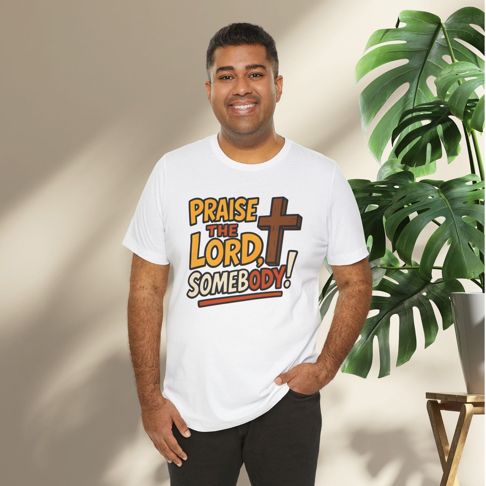 Praise the Lord Somebody! - Cross Unisex T-Shirt - Image 4