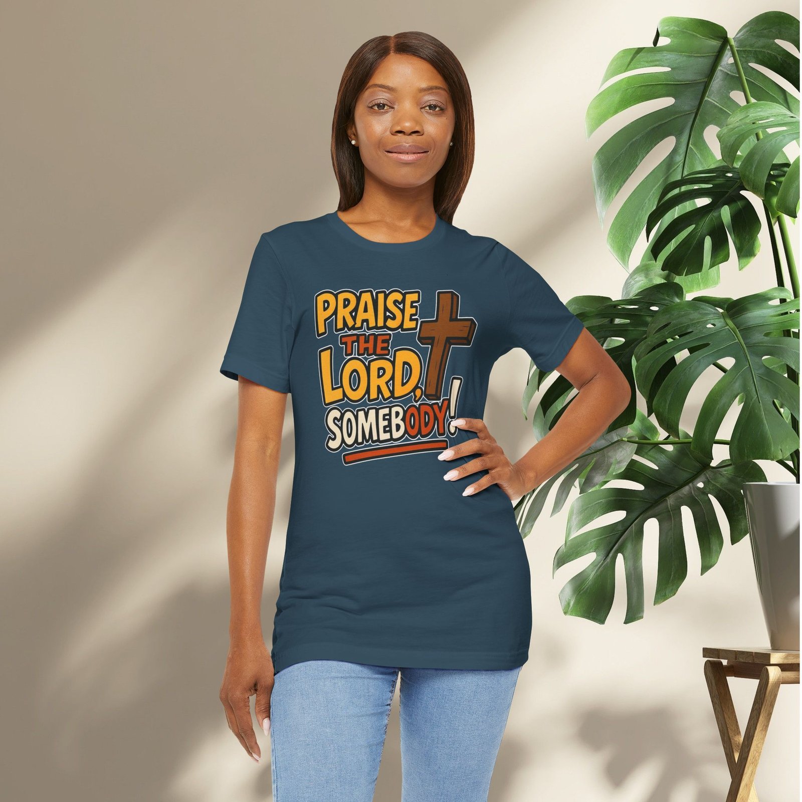 Praise the Lord Somebody! - Cross Unisex T-Shirt - Image 46