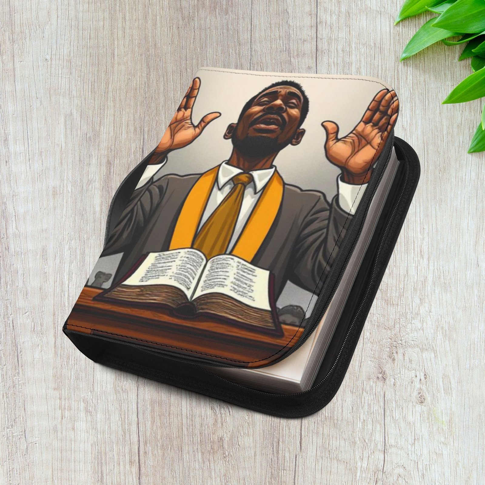 African American Praying Pastor Bible Cover - Image 16