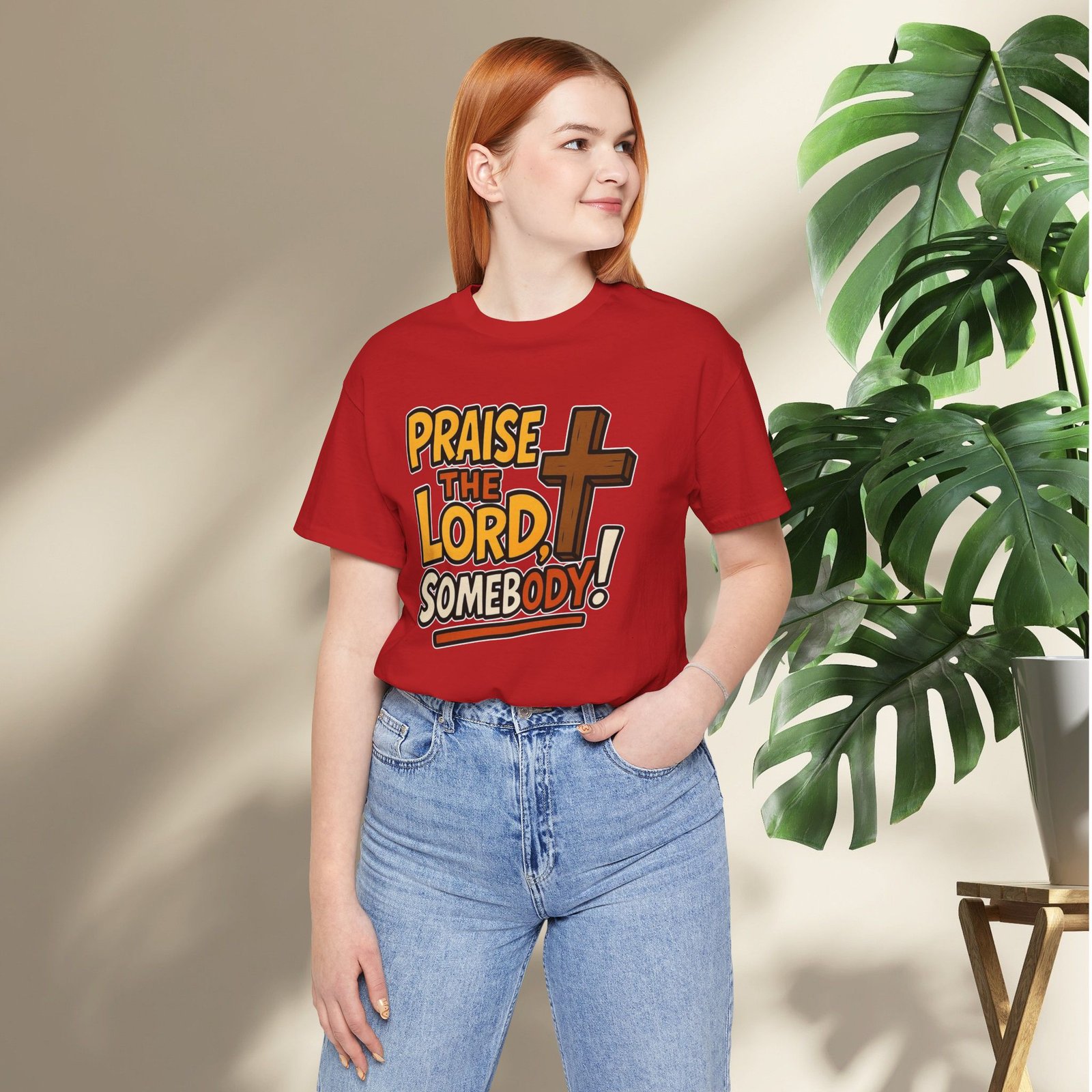Praise the Lord Somebody! - Cross Unisex T-Shirt - Image 66