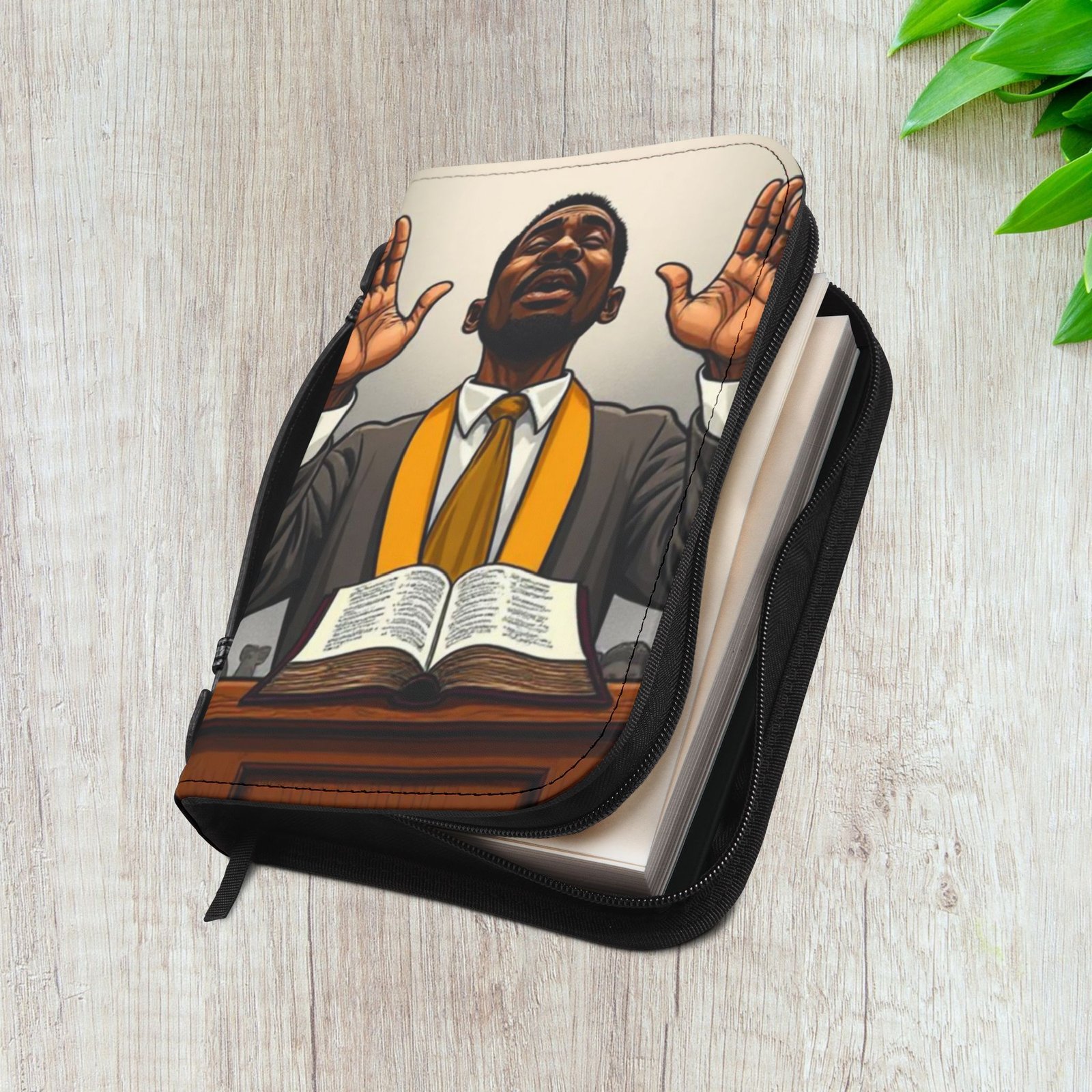 African American Praying Pastor Bible Cover - Image 5