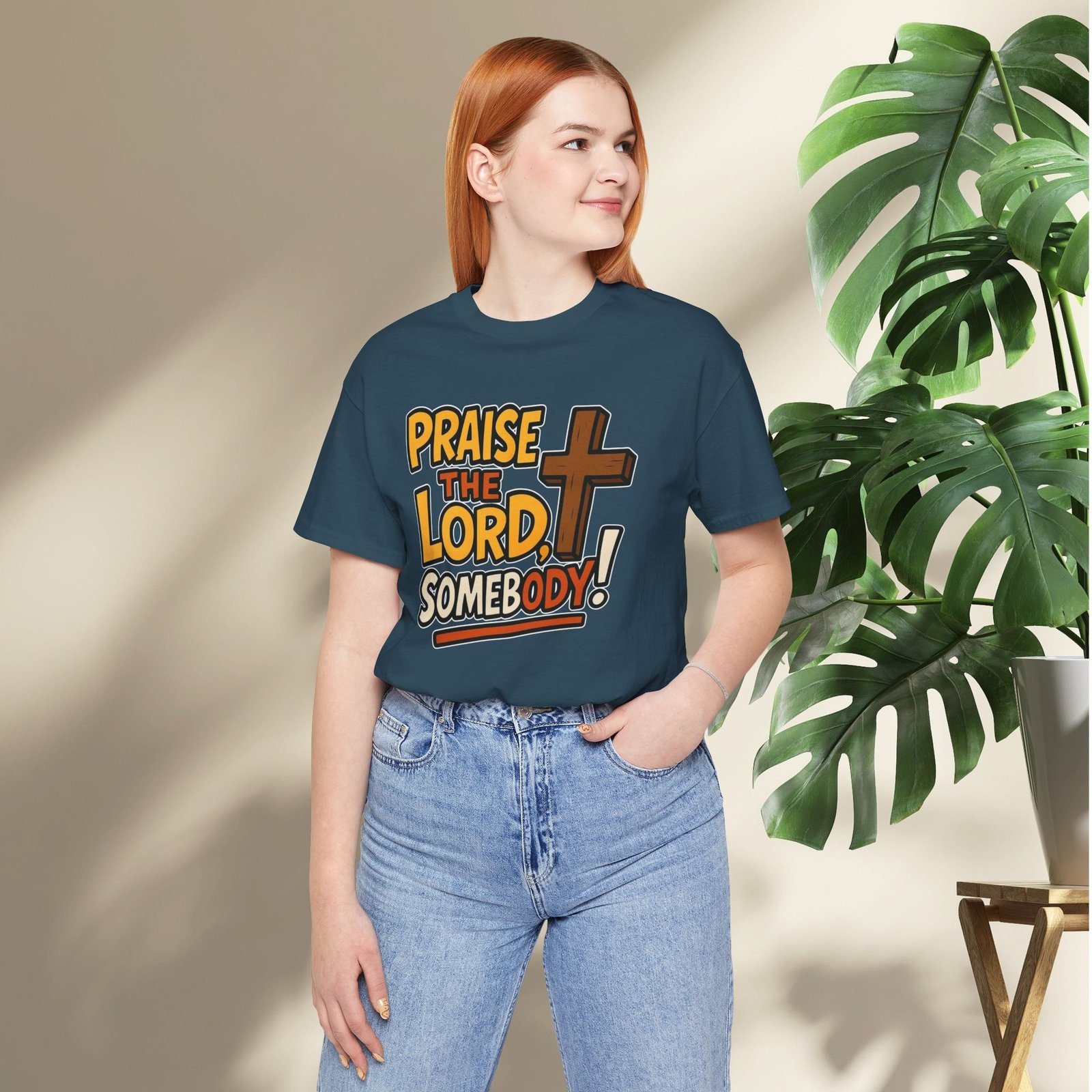 Praise the Lord Somebody! - Cross Unisex T-Shirt - Image 48