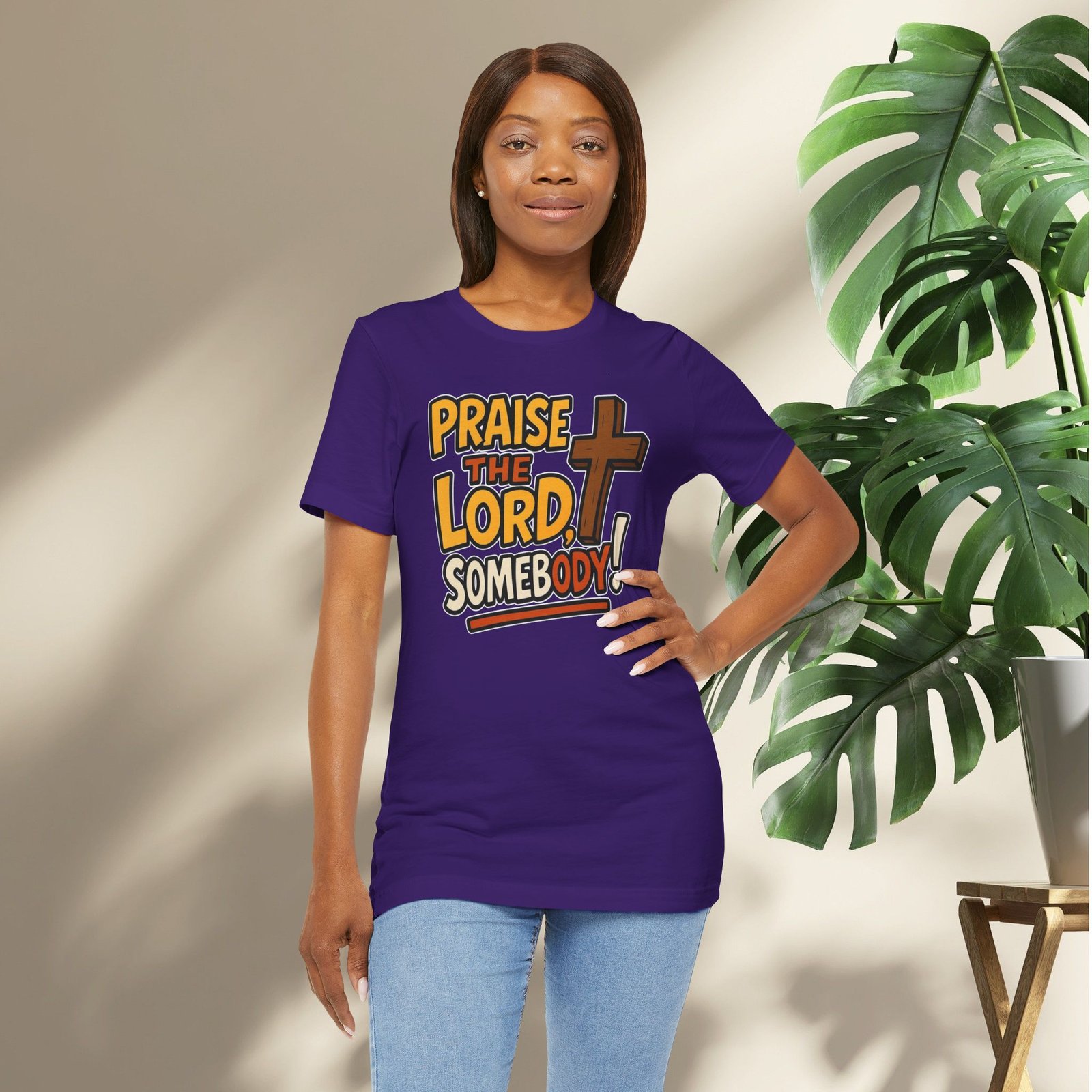 Praise the Lord Somebody! - Cross Unisex T-Shirt - Image 58