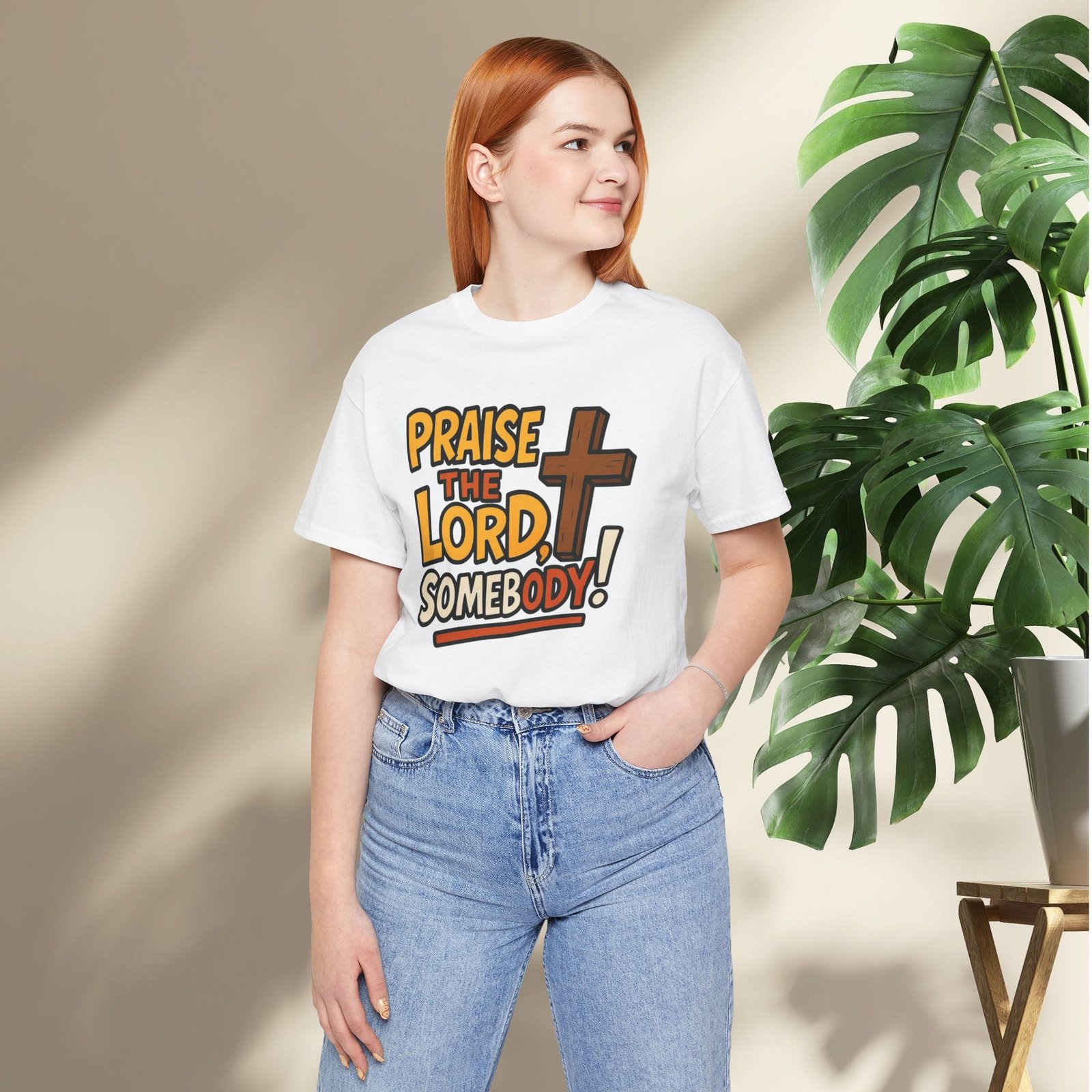 Praise the Lord Somebody! - Cross Unisex T-Shirt - Image 6