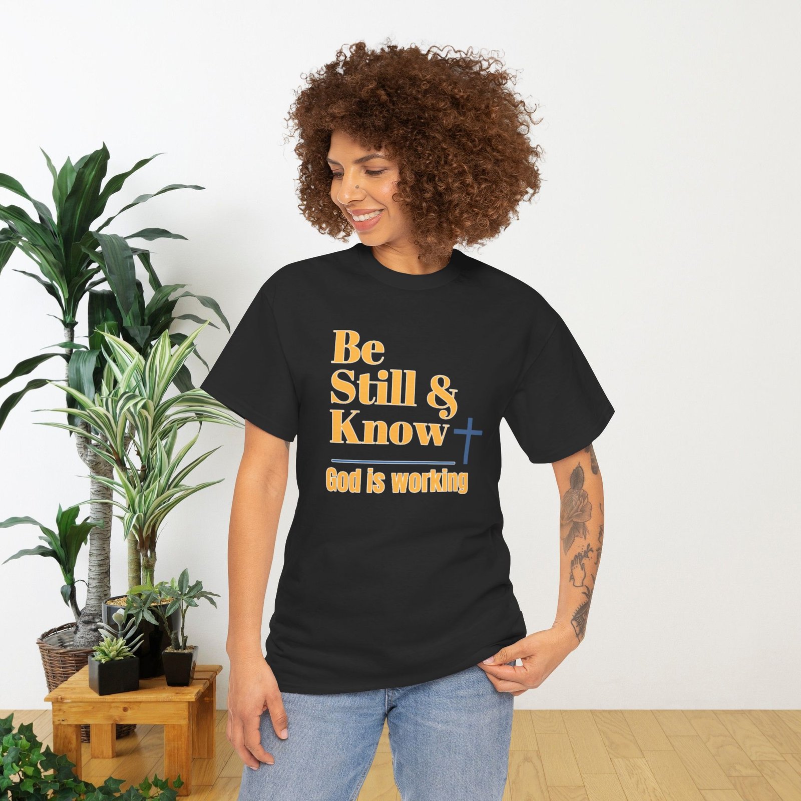 Be Still & Know God is Working Christian T-Shirt - Image 2