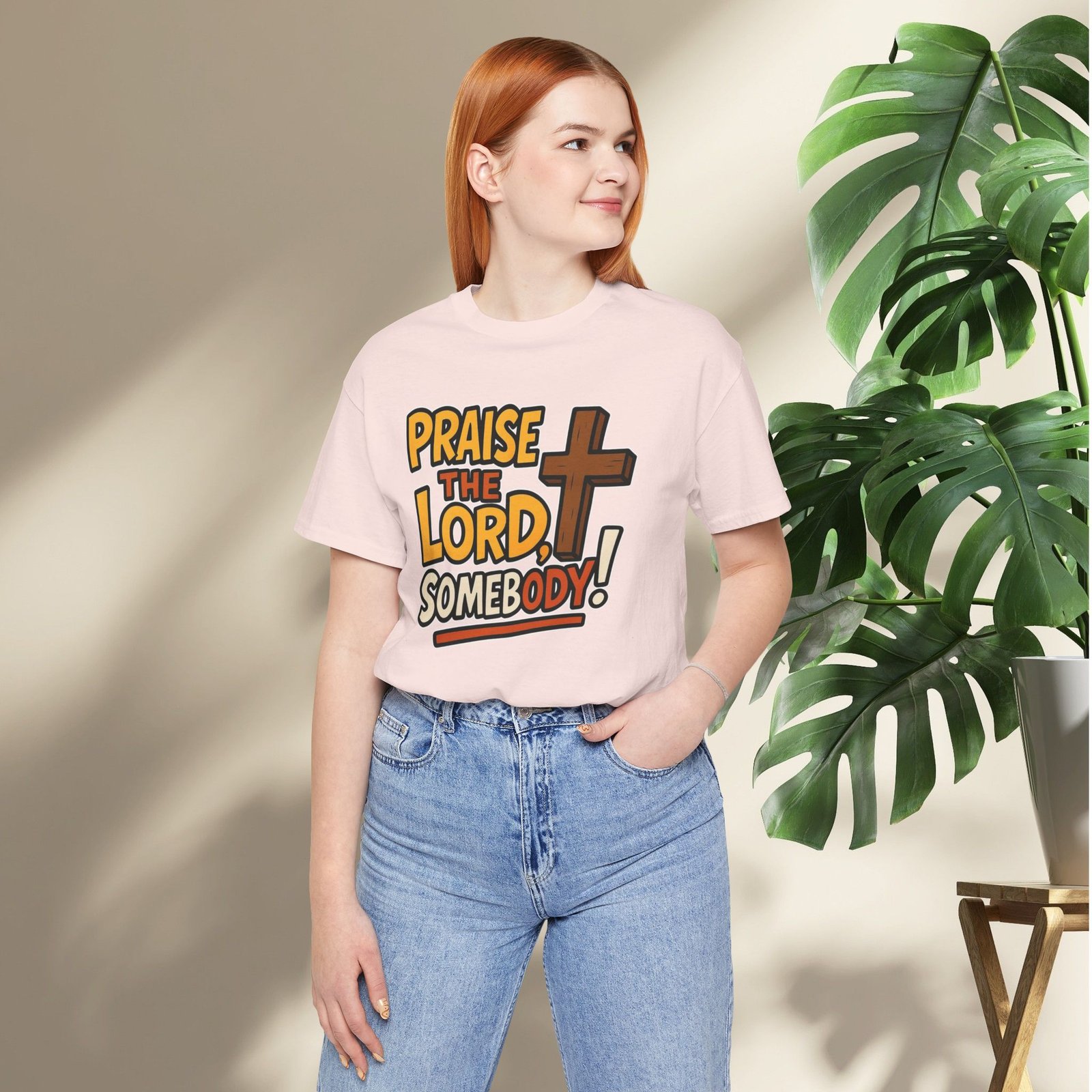 Praise the Lord Somebody! - Cross Unisex T-Shirt - Image 12