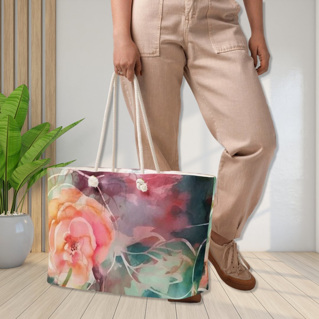 Olive Rose garden Oversized Weekender Bag