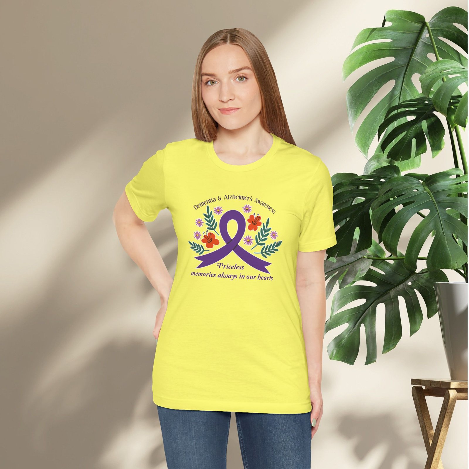 “Priceless Memories Always in Our Hearts” - Dementia & Alzheimer’s Awareness Purple Ribbon Tee - Image 22