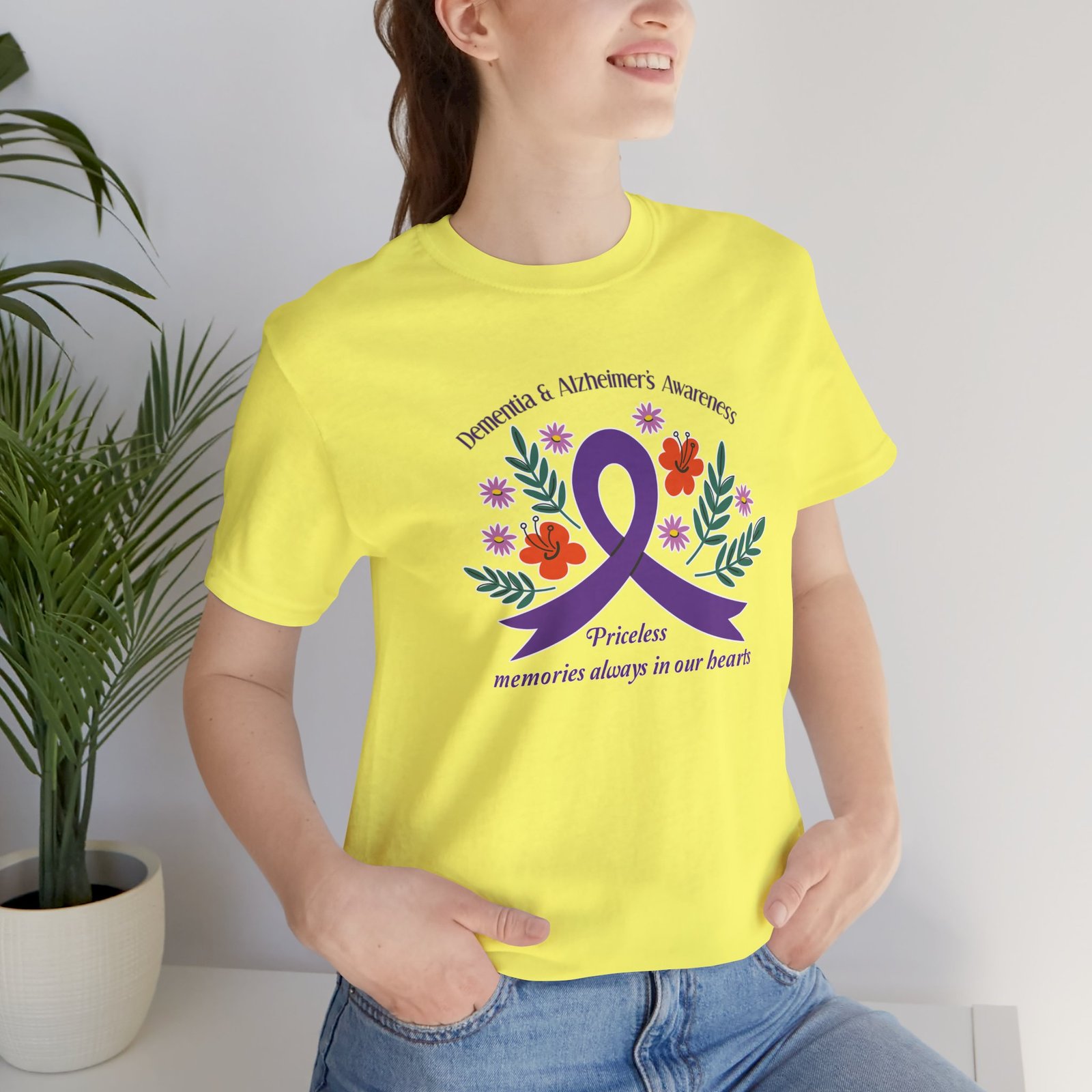 “Priceless Memories Always in Our Hearts” - Dementia & Alzheimer’s Awareness Purple Ribbon Tee - Image 24