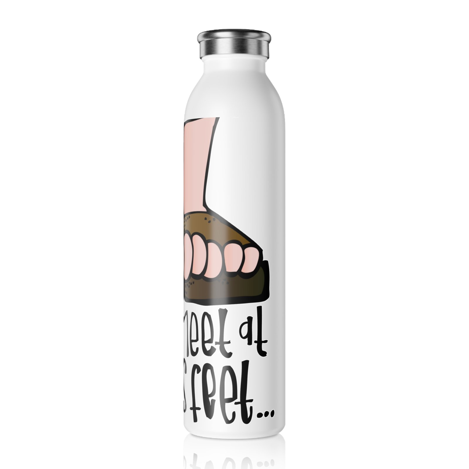 Till We Meet At Jesus Feet Slim 20 oz Water Bottle - Image 4