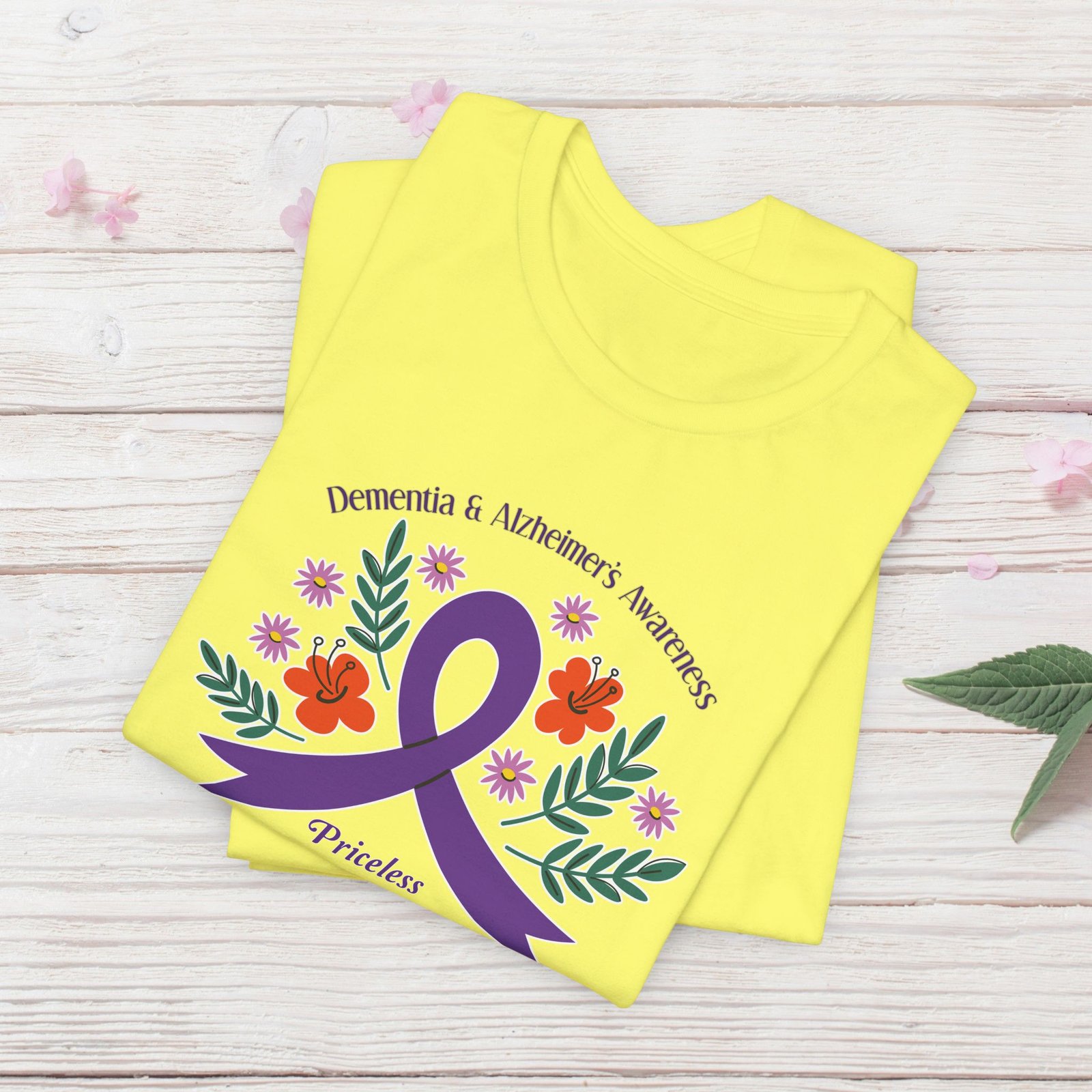 “Priceless Memories Always in Our Hearts” - Dementia & Alzheimer’s Awareness Purple Ribbon Tee - Image 21