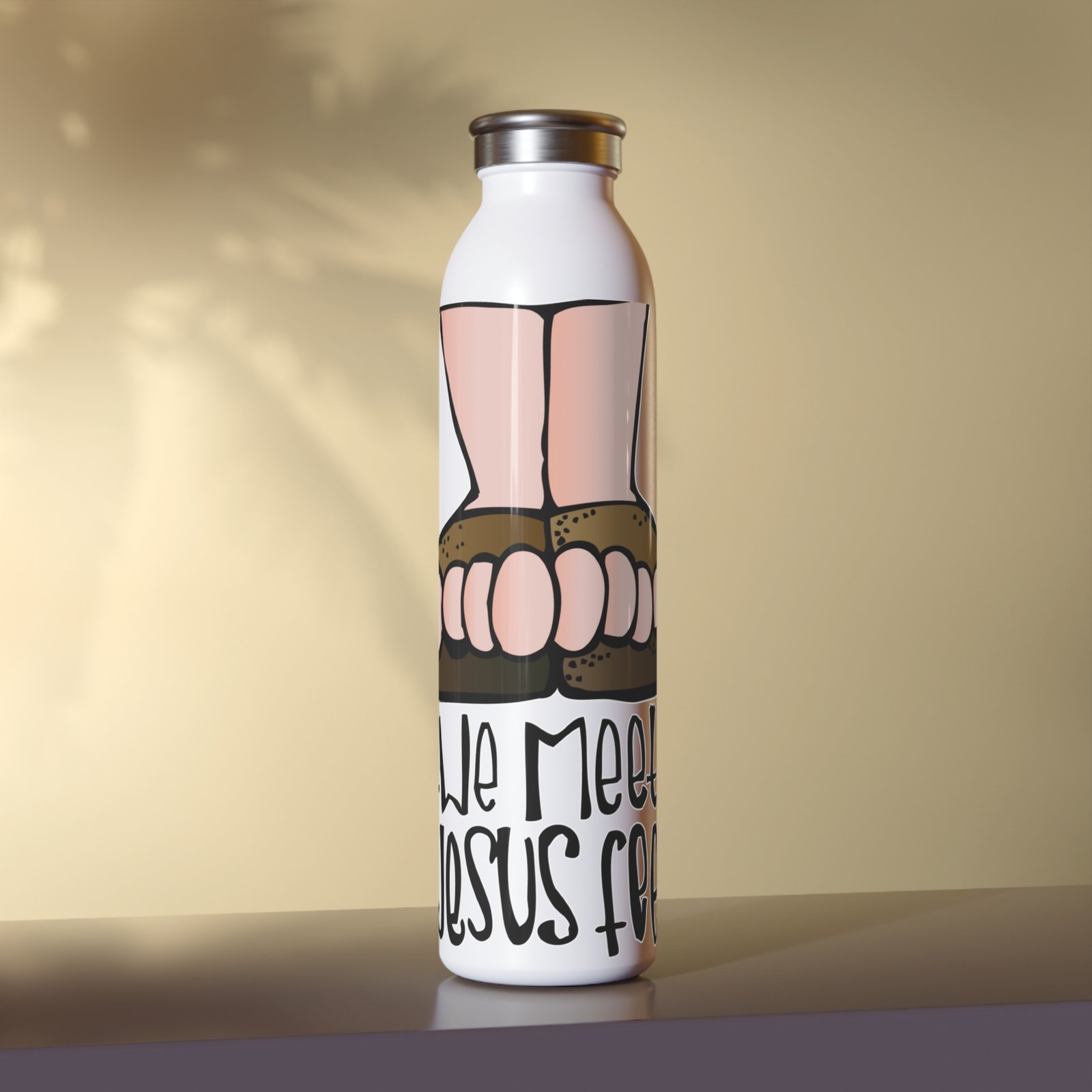 Till We Meet At Jesus Feet Slim 20 oz Water Bottle - Image 7
