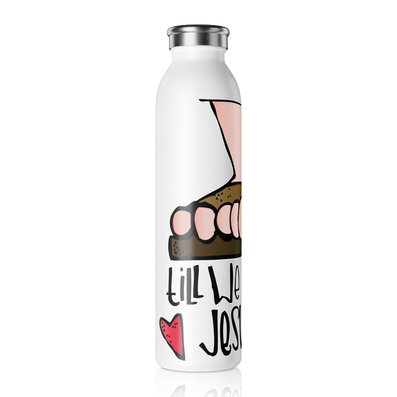 Till We Meet At Jesus Feet Slim 20 oz Water Bottle - Image 3