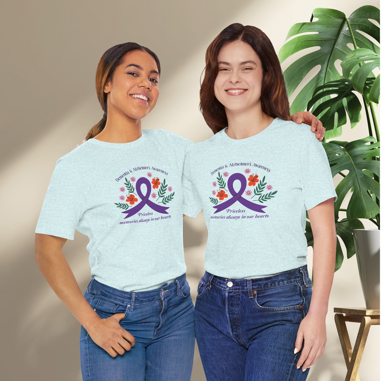“Priceless Memories Always in Our Hearts” - Dementia & Alzheimer’s Awareness Purple Ribbon Tee - Image 30
