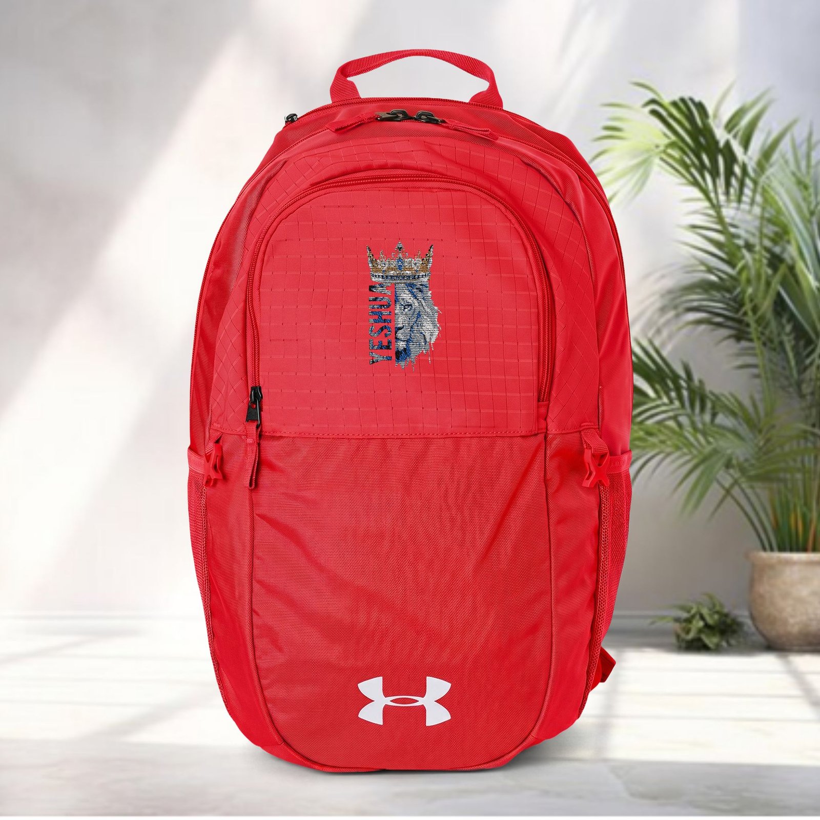 Under Armour Backpack with Embroidered 'Yeshua" Lion – King of Kings - Image 3