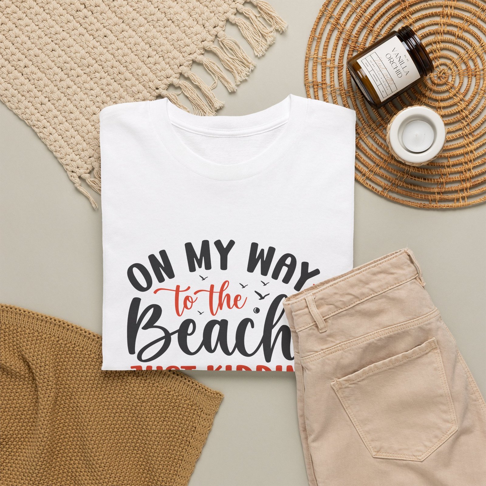 "On My Way to the Beach, Just Kidding I'm at Work" Unisex T-Shirt - Image 2