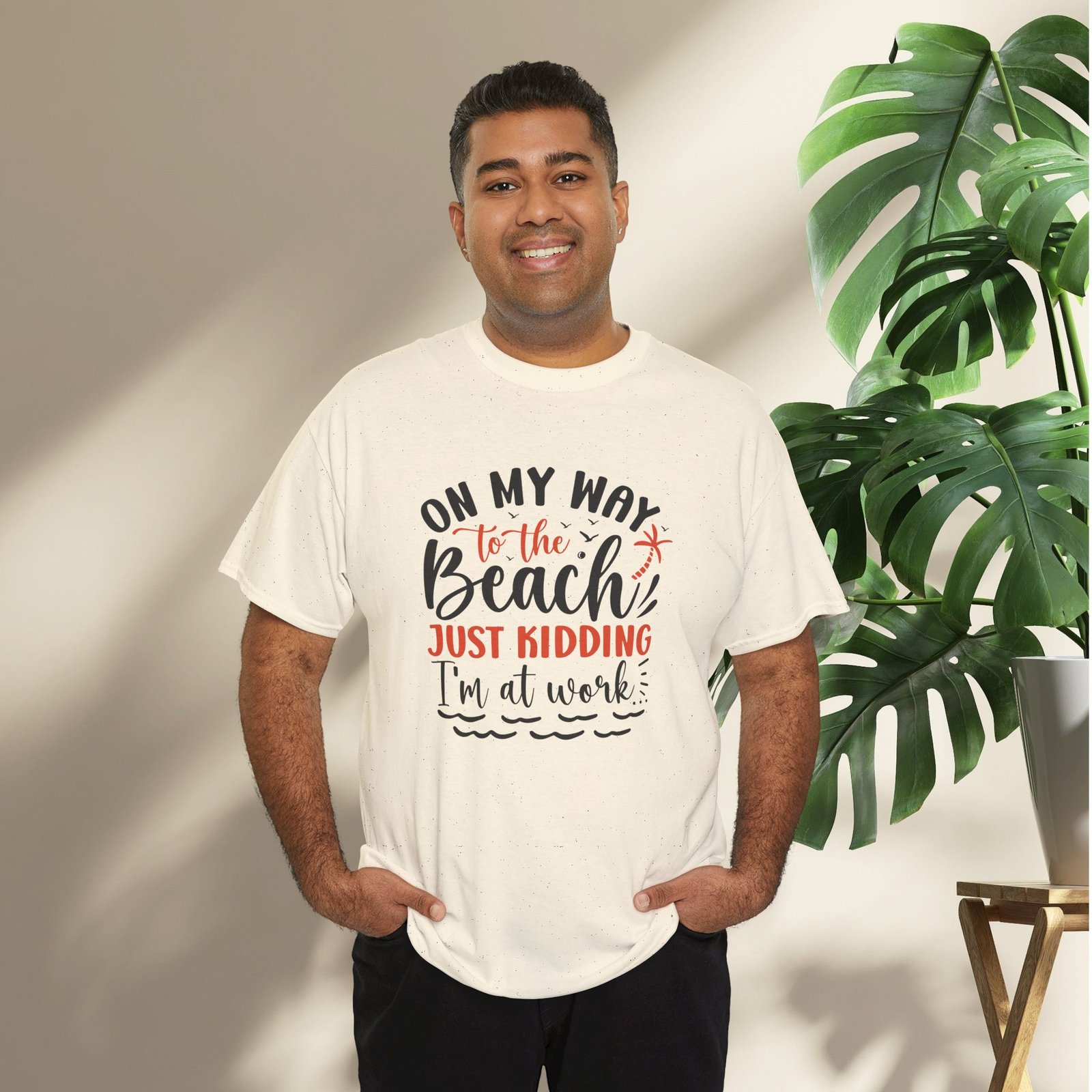 "On My Way to the Beach, Just Kidding I'm at Work" Unisex T-Shirt - Image 8