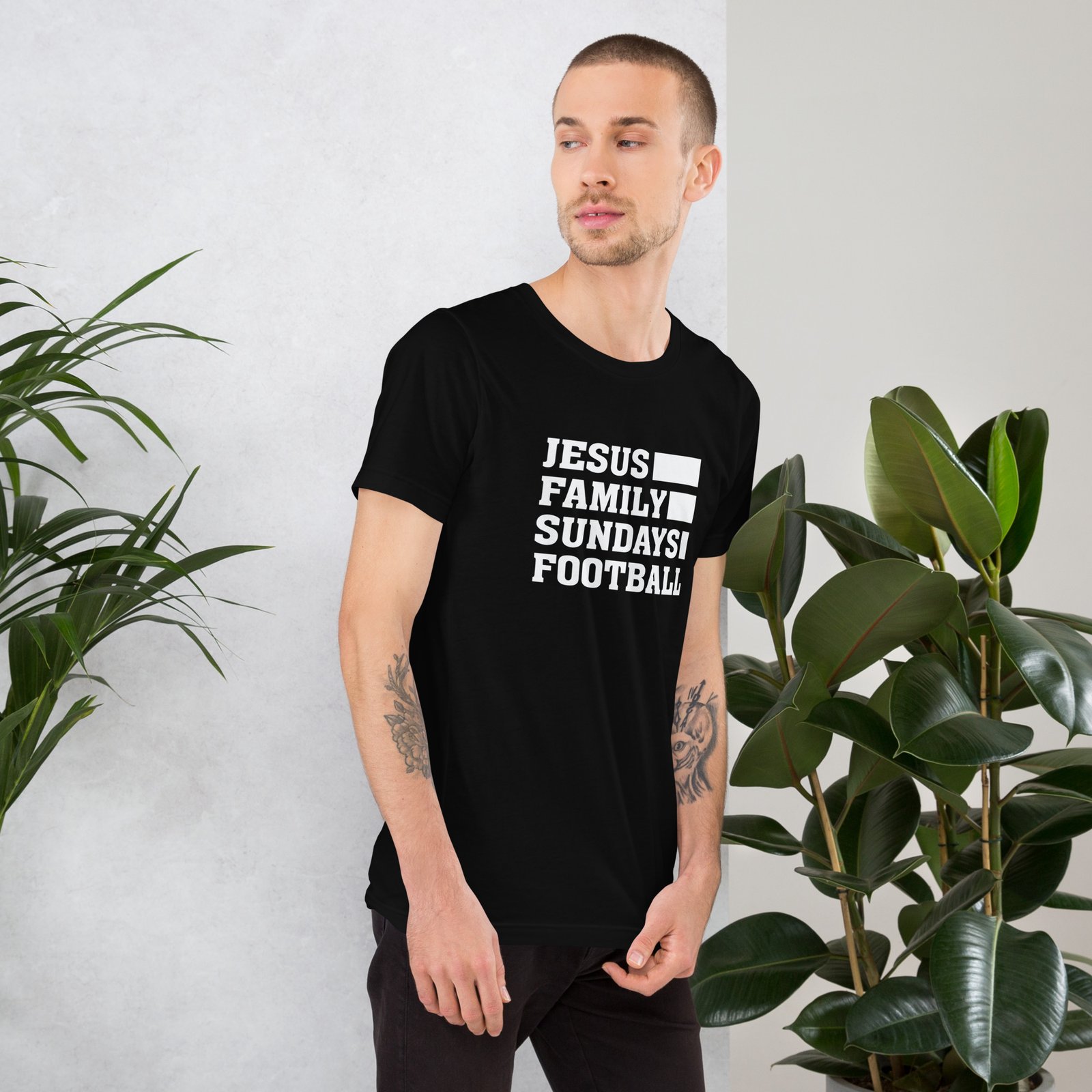Jesus, Family, Sundays, Football Unisex T-shirt - Image 2