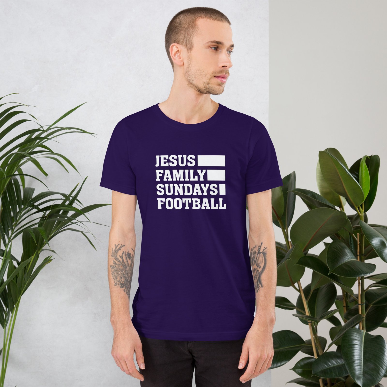 Jesus, Family, Sundays, Football Unisex T-shirt - Image 5