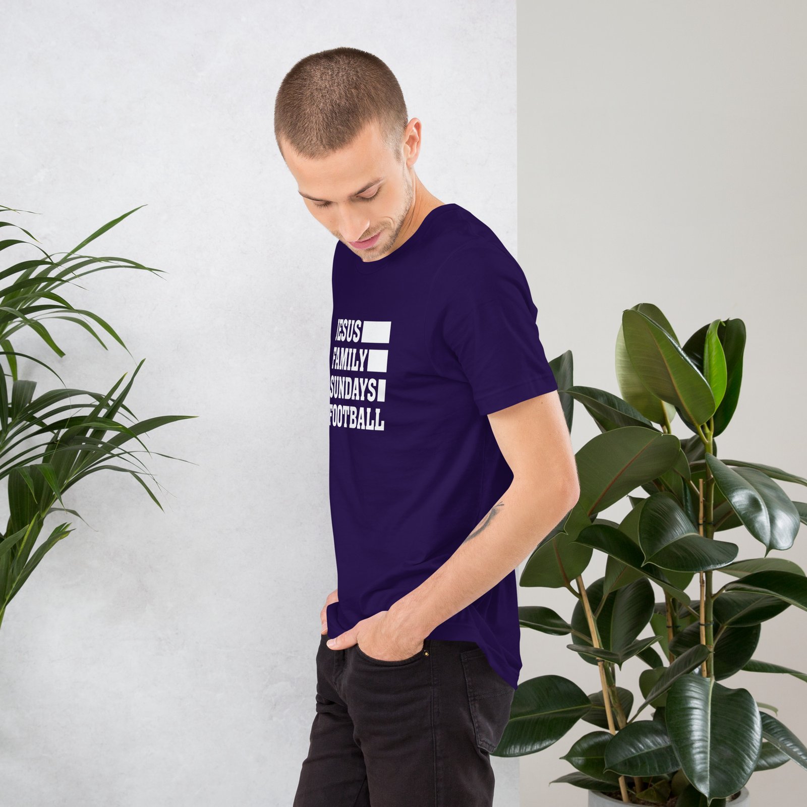 Jesus, Family, Sundays, Football Unisex T-shirt - Image 7