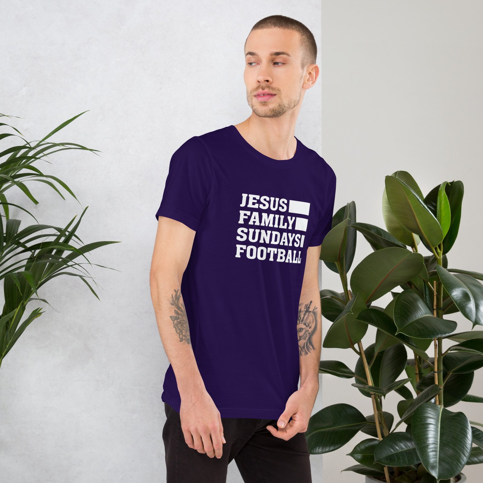 Jesus, Family, Sundays, Football Unisex T-shirt - Image 6