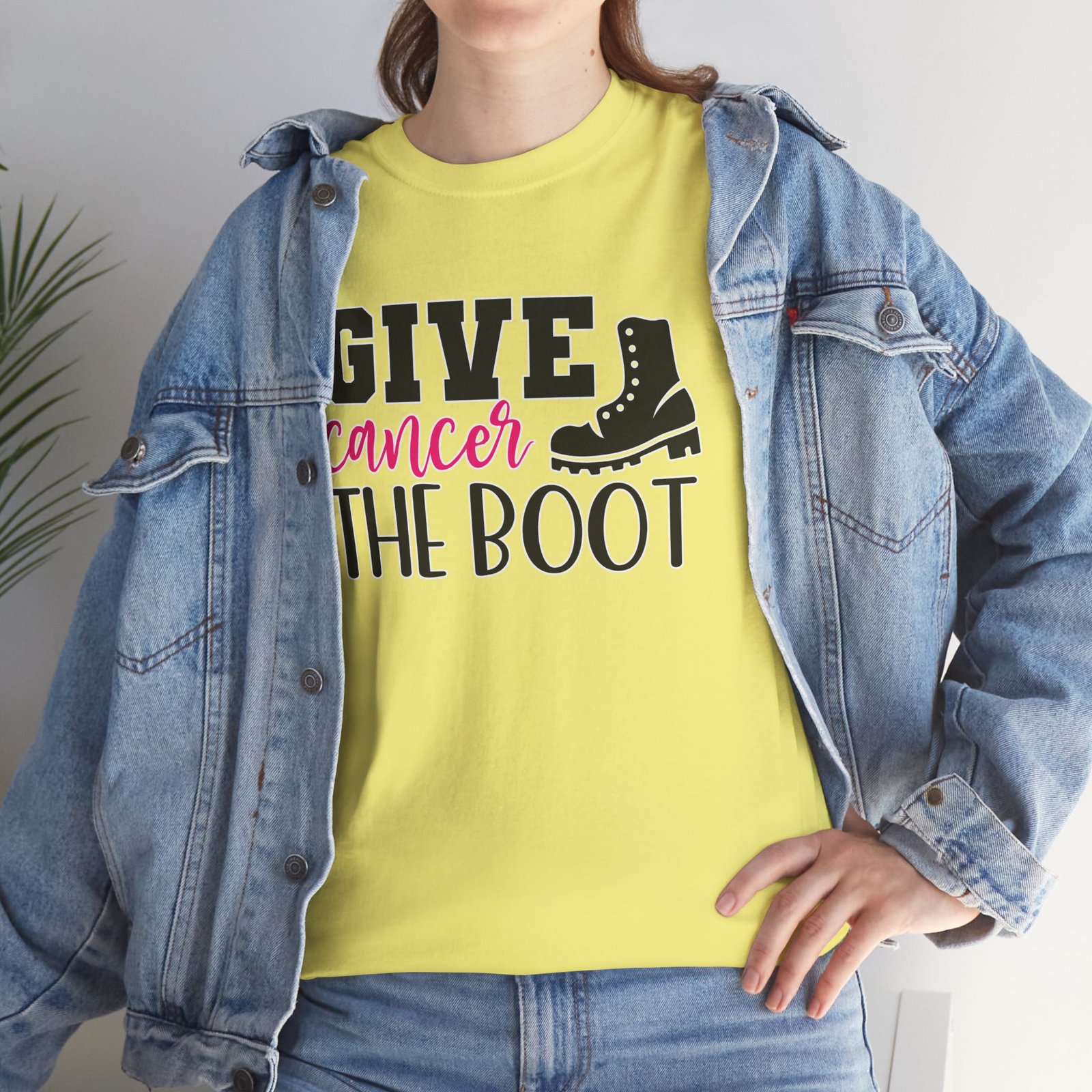 Give Cancer the Boot T-Shirt — Breast Cancer Awareness - Image 28