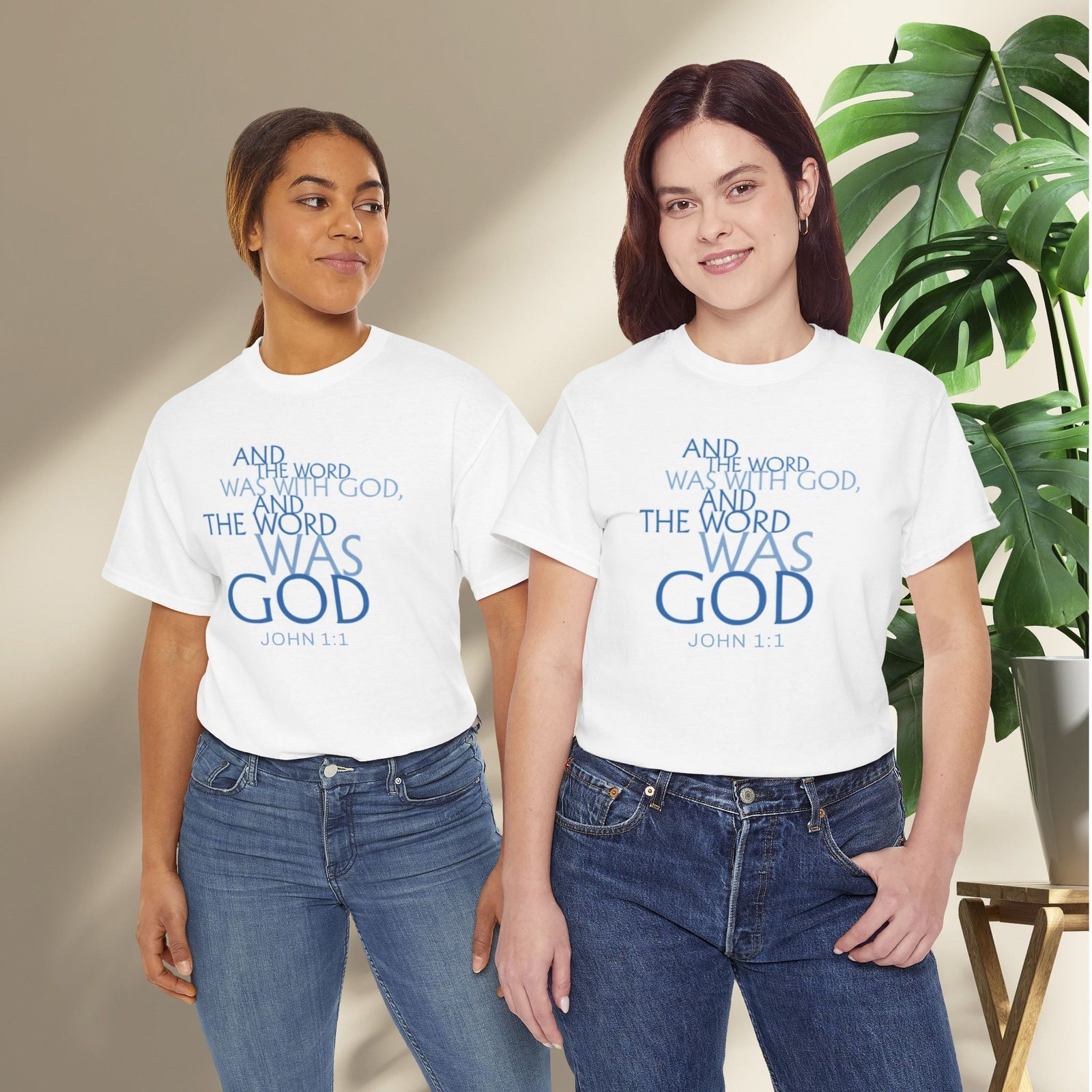 "The Word Was God" John 1:1 Unisex Scripture T-Shirt - Image 15