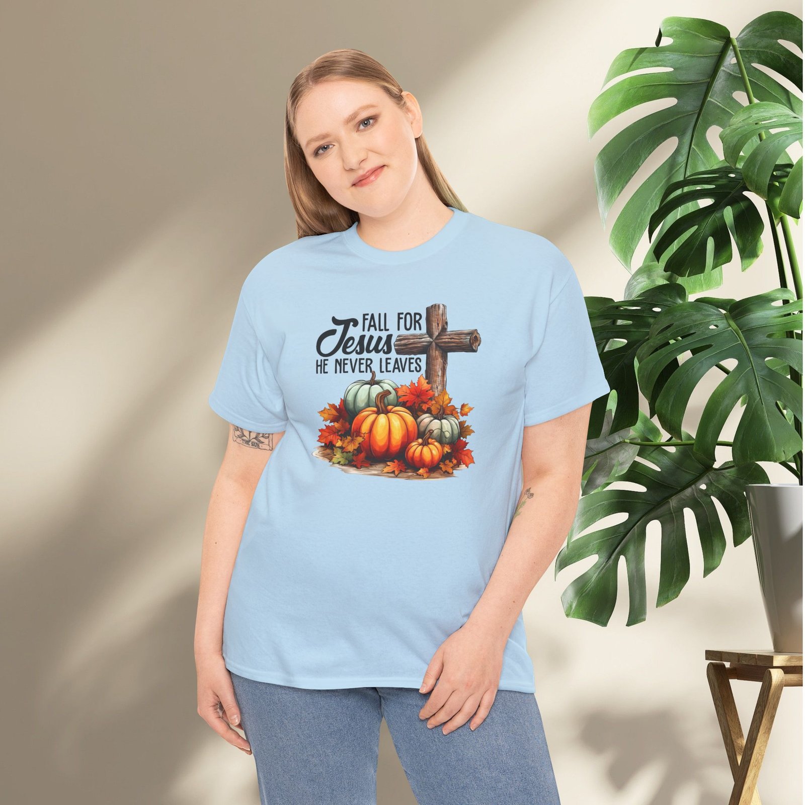 Fall for Jesus  — Pumpkin Cross Christian Unisex T-Shirt - Image 28