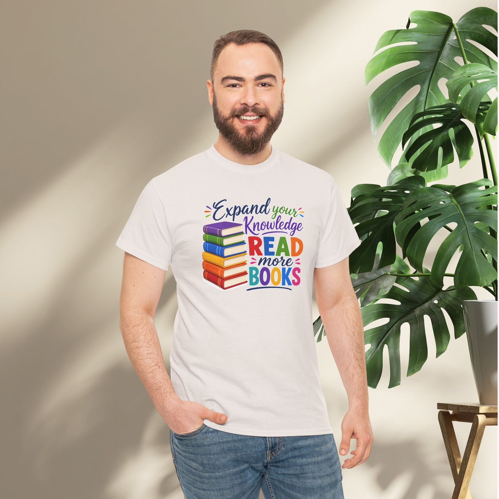 "Expand Your Knowledge" Read More Books T-Shirt - Image 11