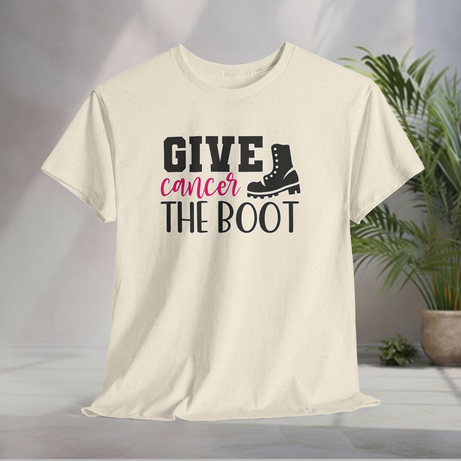 Give Cancer the Boot T-Shirt — Breast Cancer Awareness - Image 17