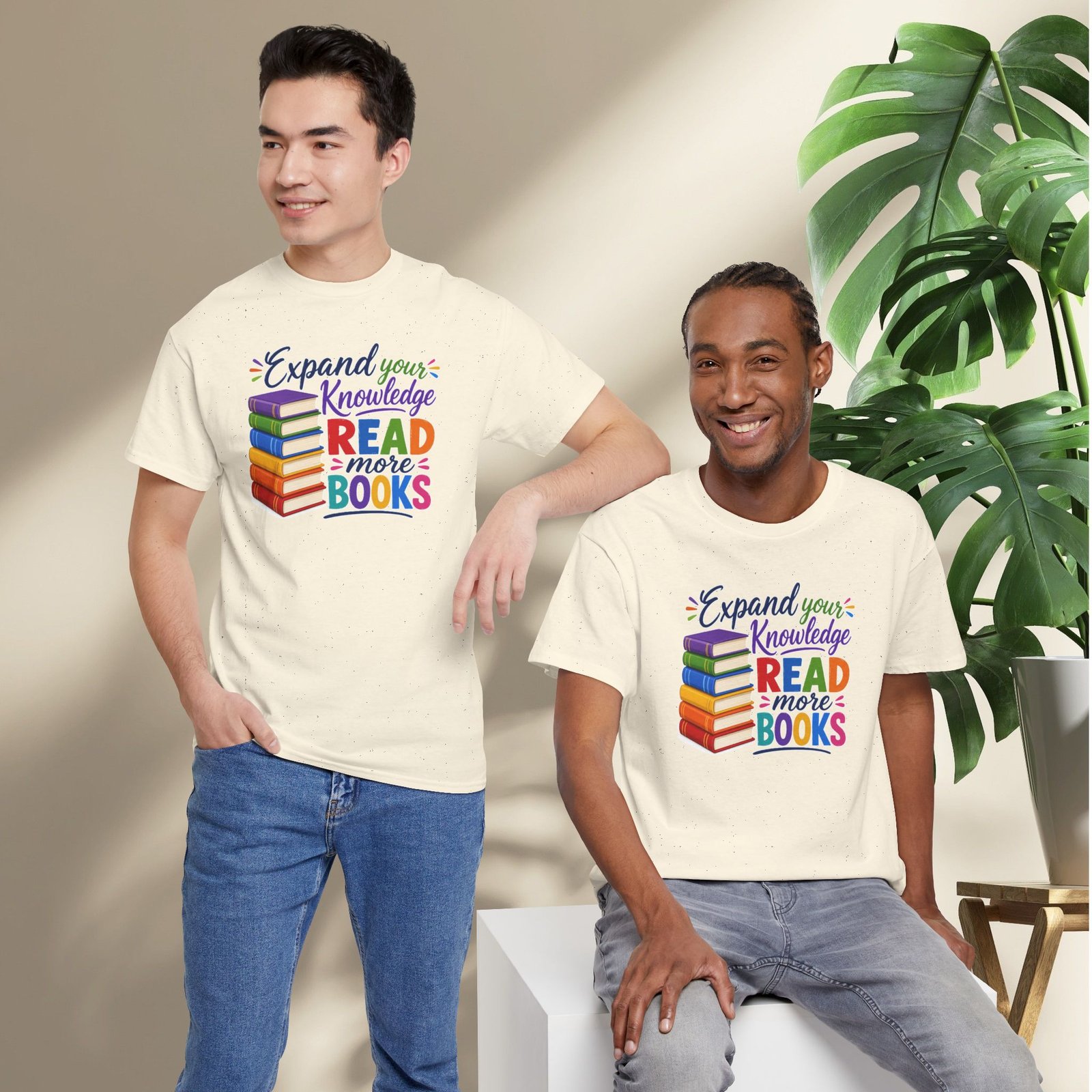 "Expand Your Knowledge" Read More Books T-Shirt - Image 21