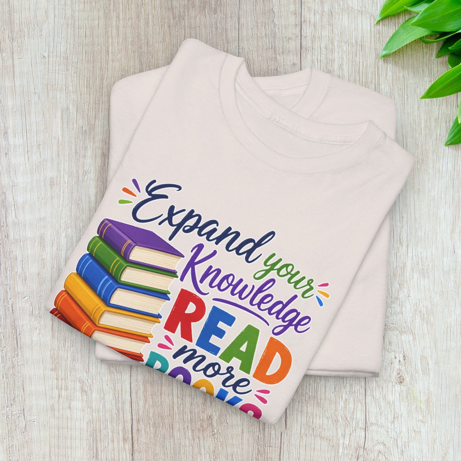 "Expand Your Knowledge" Read More Books T-Shirt - Image 8