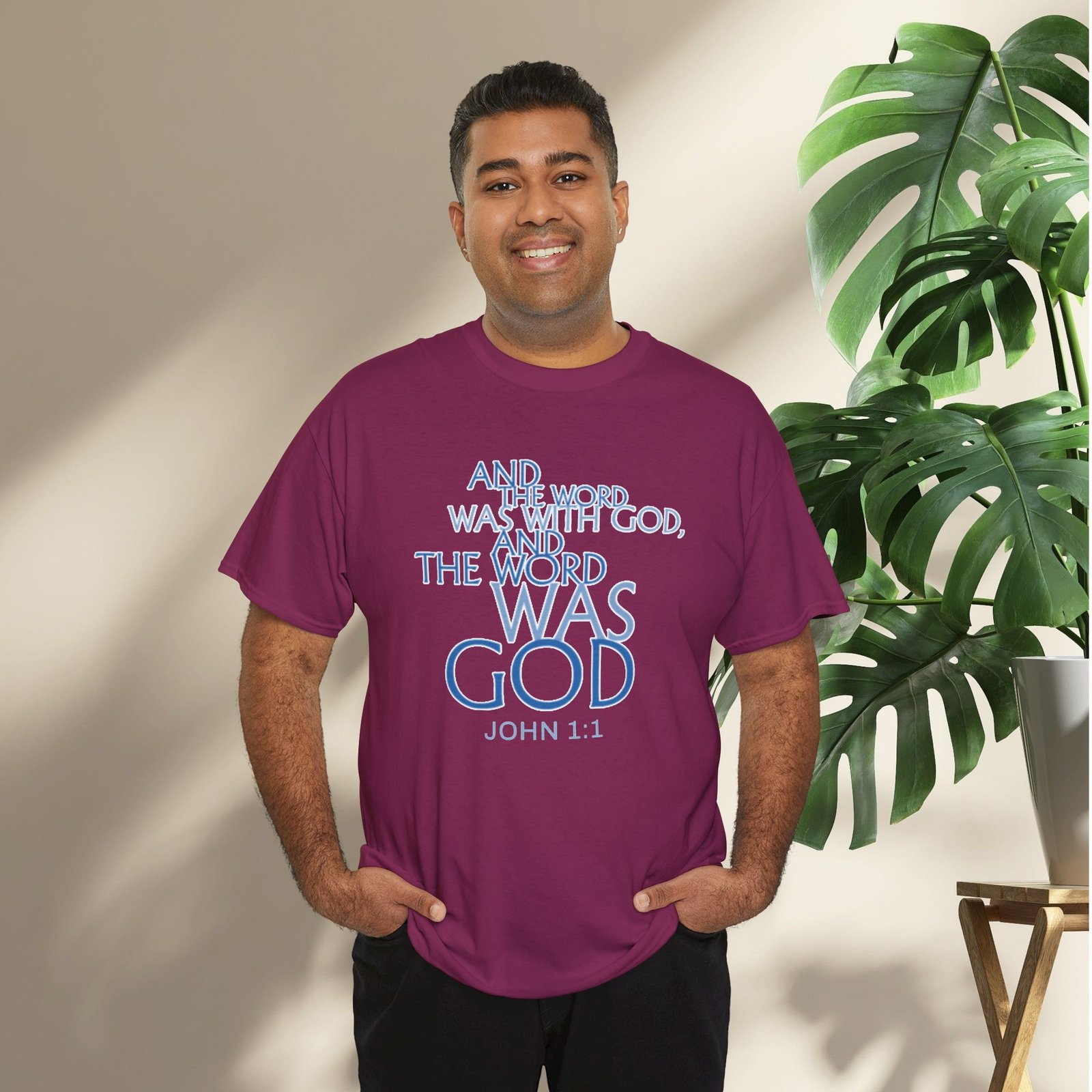 "The Word Was God" John 1:1 Unisex Scripture T-Shirt - Image 46