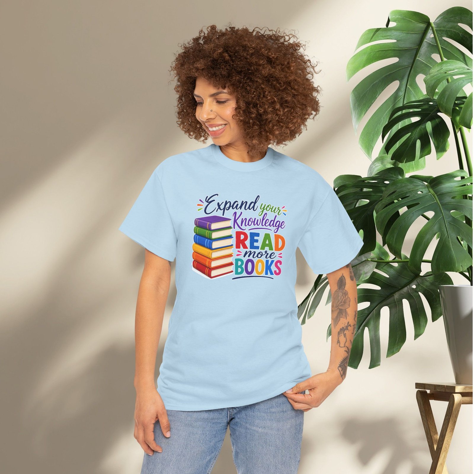 "Expand Your Knowledge" Read More Books T-Shirt - Image 31