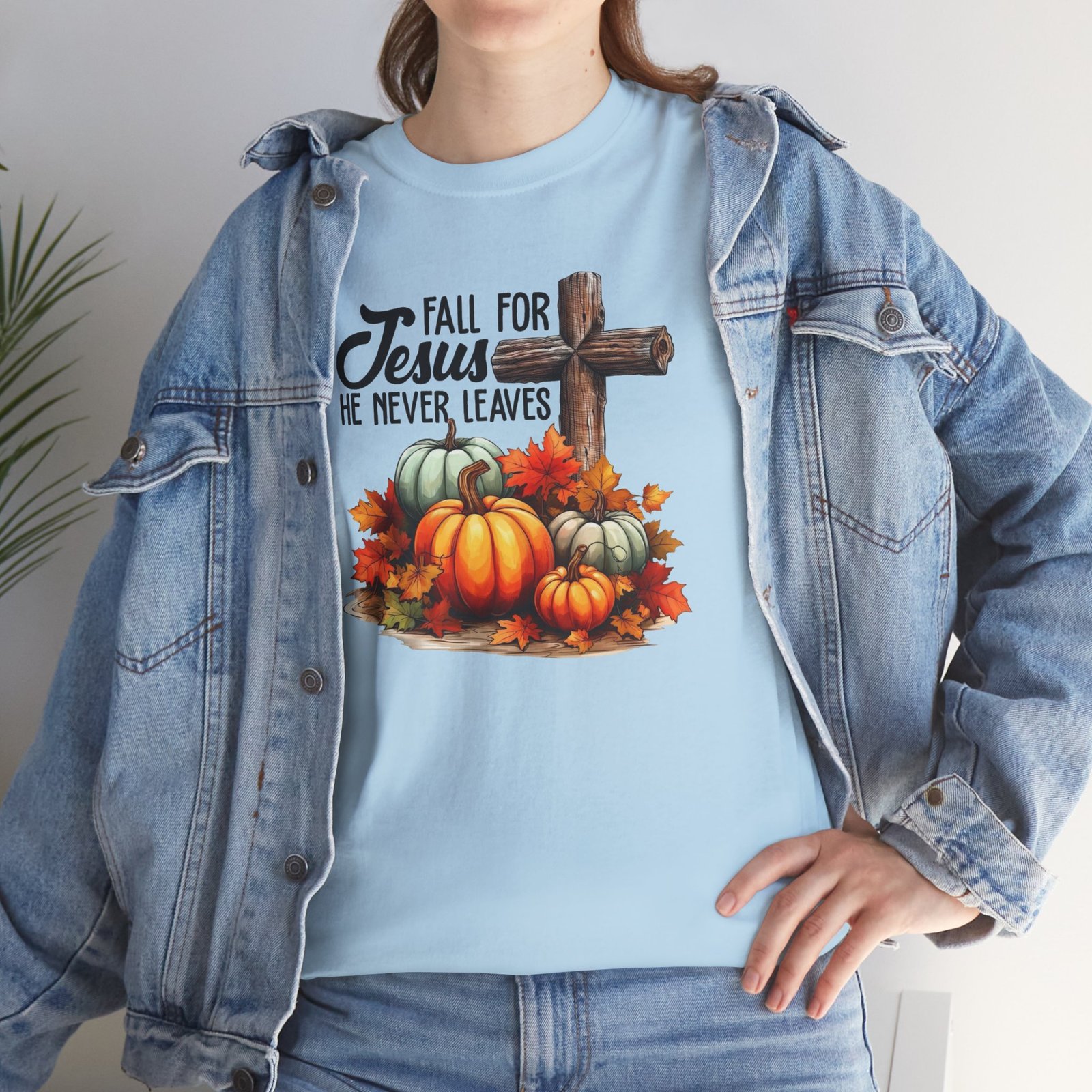 Fall for Jesus  — Pumpkin Cross Christian Unisex T-Shirt - Image 29
