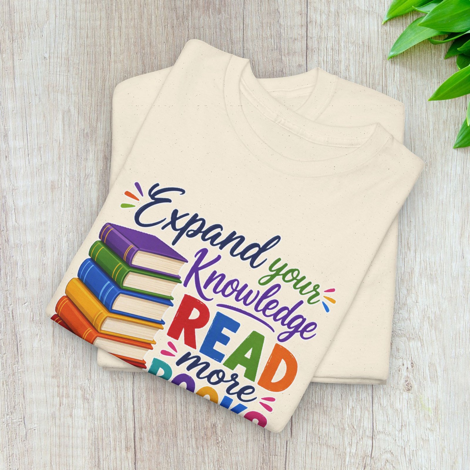 "Expand Your Knowledge" Read More Books T-Shirt - Image 15