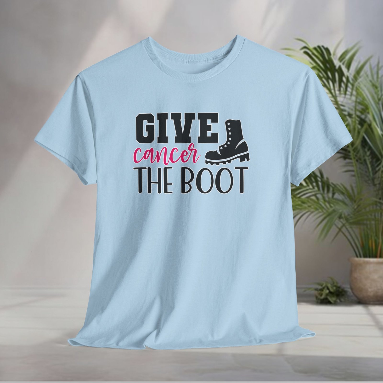 Give Cancer the Boot T-Shirt — Breast Cancer Awareness - Image 31