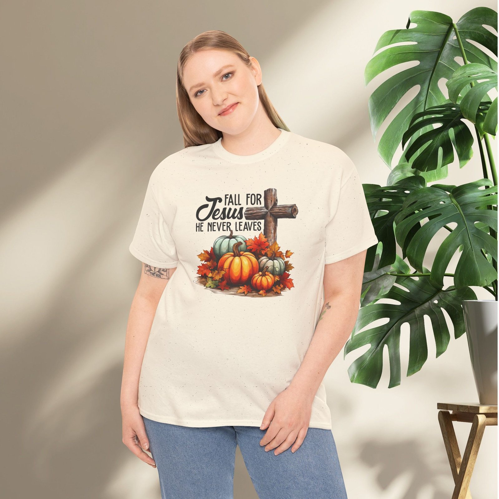 Fall for Jesus  — Pumpkin Cross Christian Unisex T-Shirt - Image 10