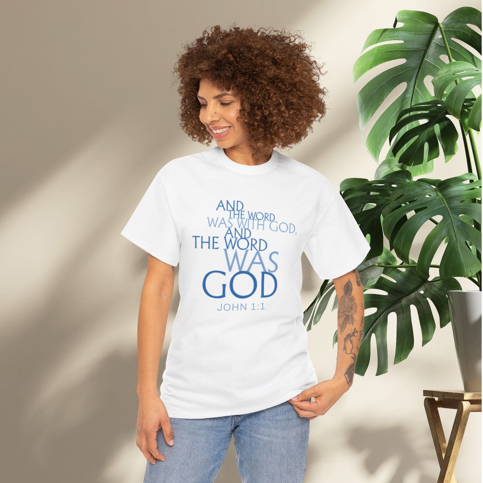 "The Word Was God" John 1:1 Unisex Scripture T-Shirt - Image 12