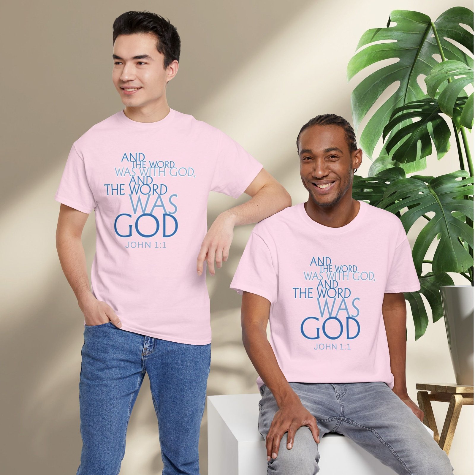 "The Word Was God" John 1:1 Unisex Scripture T-Shirt - Image 41