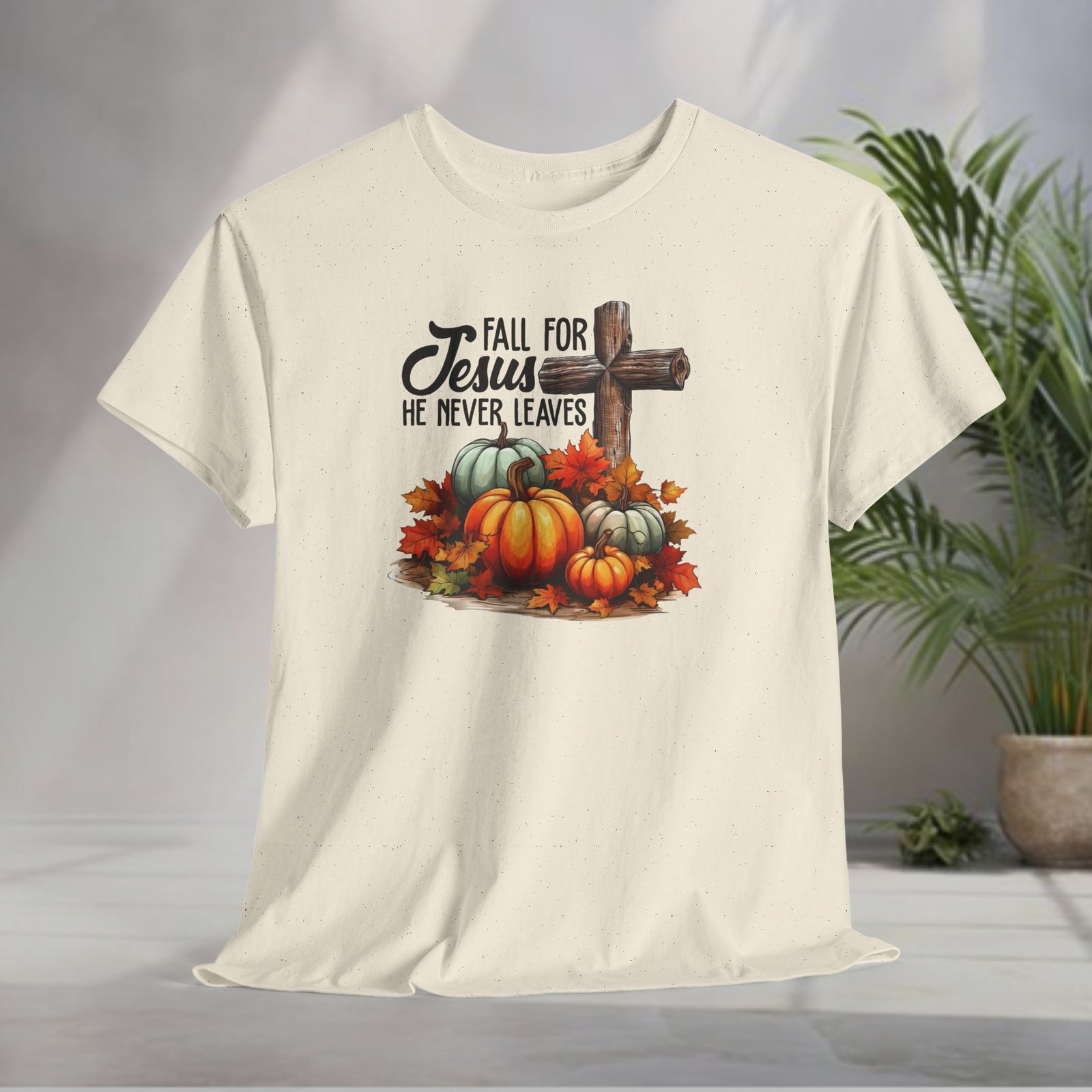 Fall for Jesus  — Pumpkin Cross Christian Unisex T-Shirt - Image 8