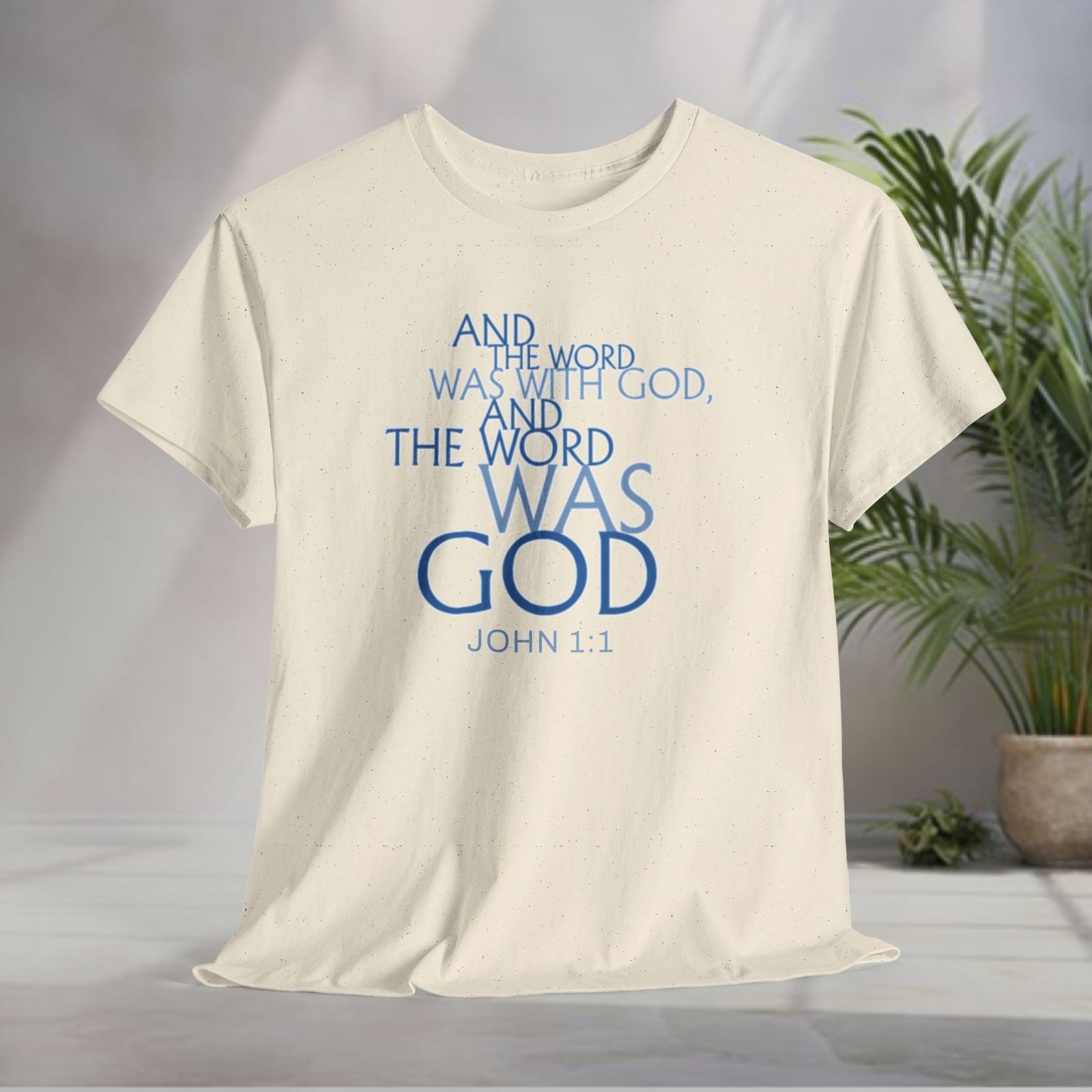 "The Word Was God" John 1:1 Unisex Scripture T-Shirt - Image 4
