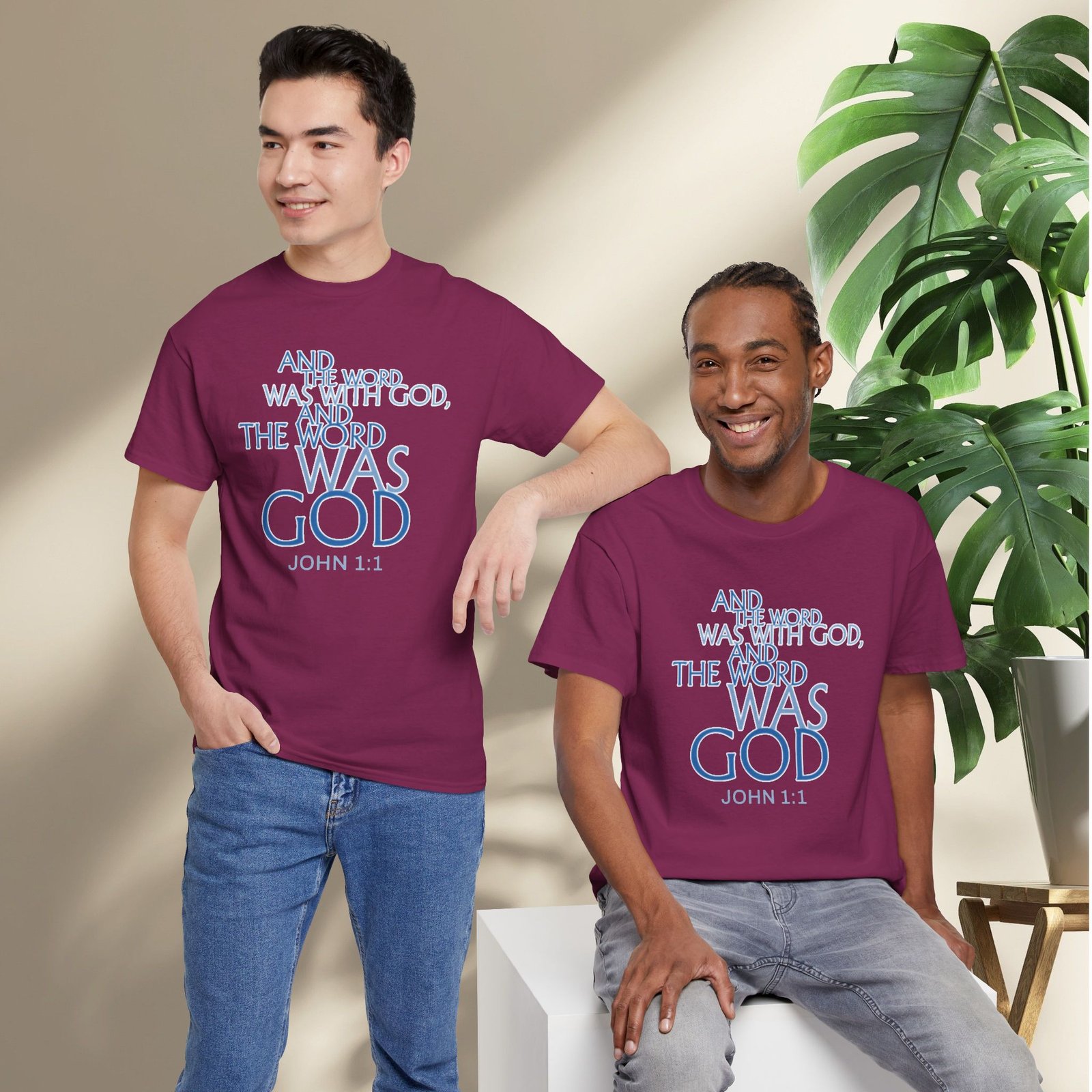 "The Word Was God" John 1:1 Unisex Scripture T-Shirt - Image 49