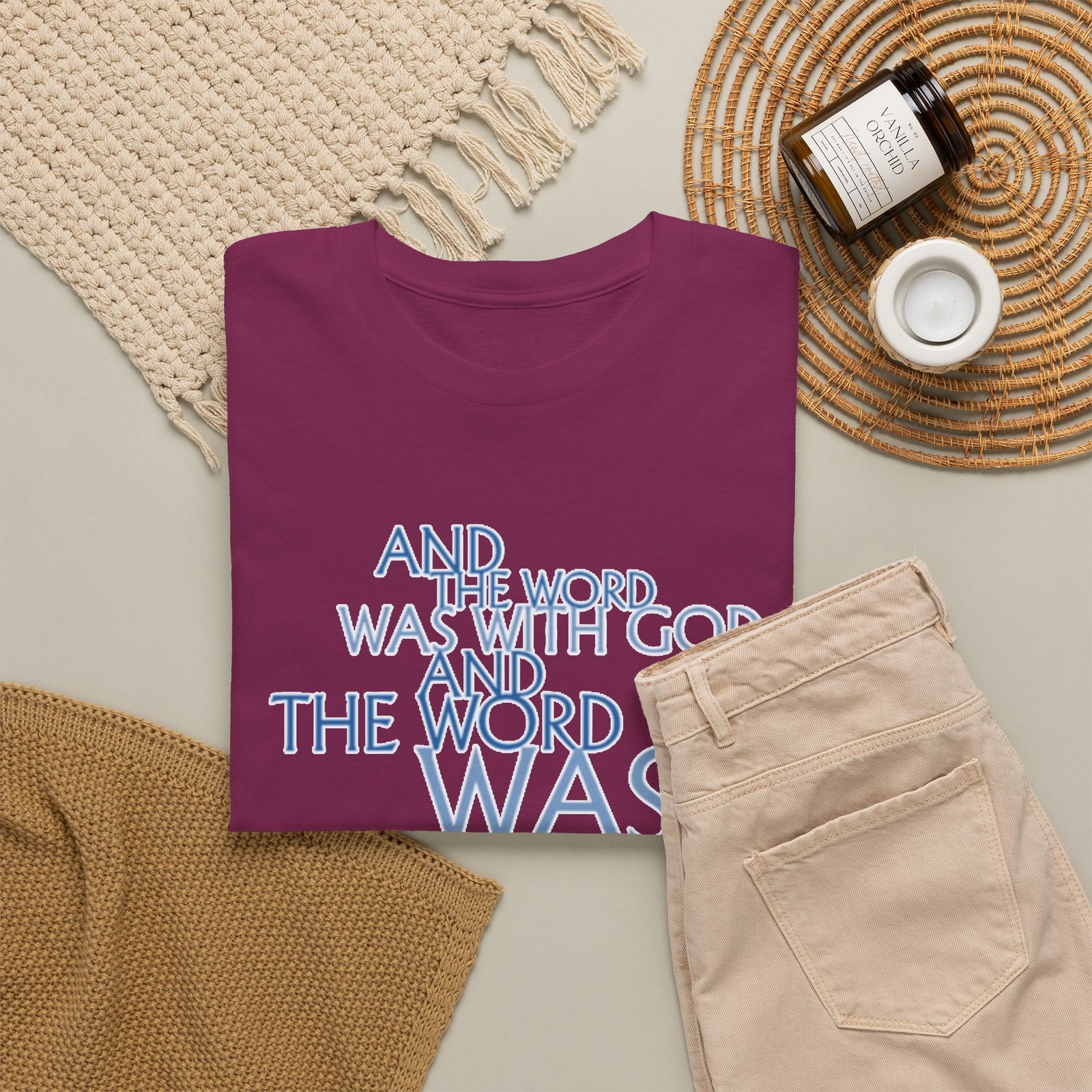 "The Word Was God" John 1:1 Unisex Scripture T-Shirt - Image 42