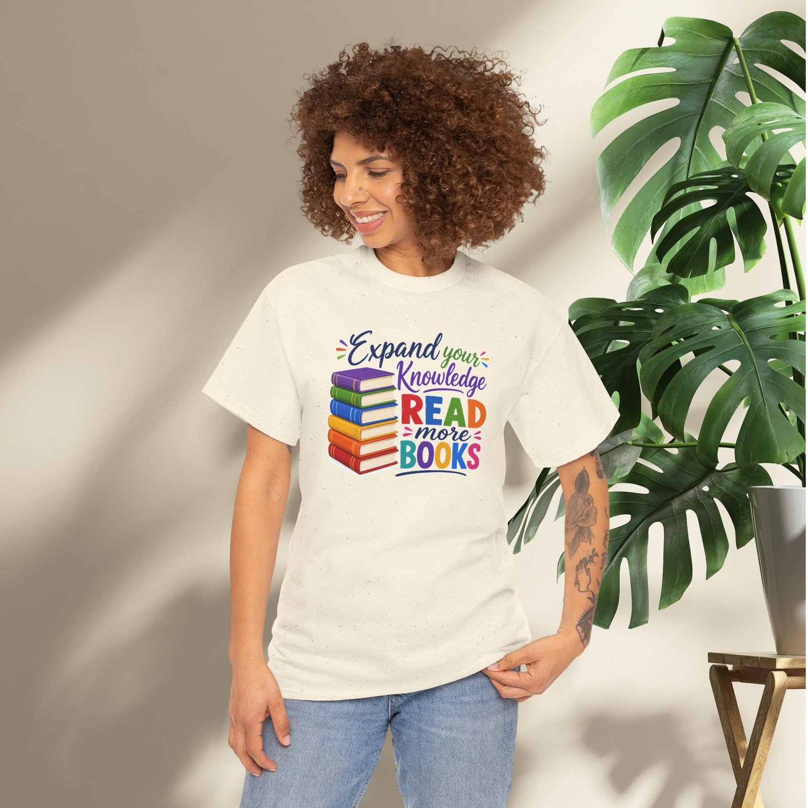 "Expand Your Knowledge" Read More Books T-Shirt - Image 17