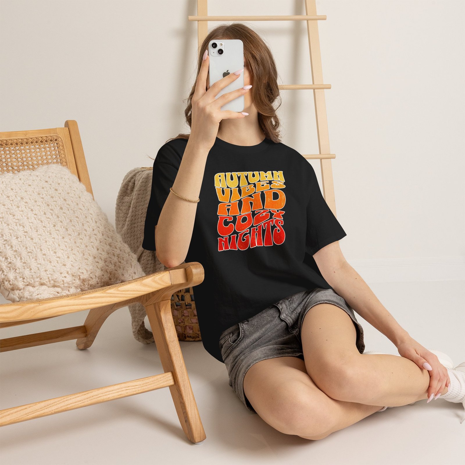Autumn Vibes Cozy Nights Unisex T-Shirt - Image 12