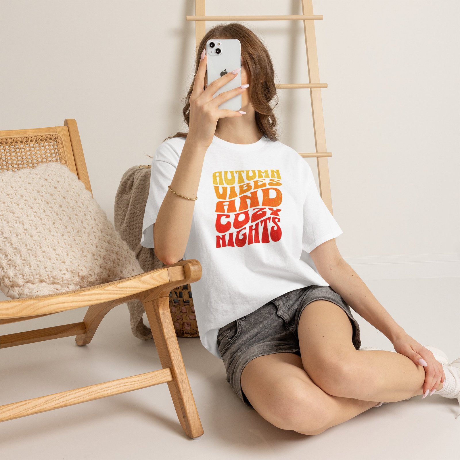 Autumn Vibes Cozy Nights Unisex T-Shirt - Image 4