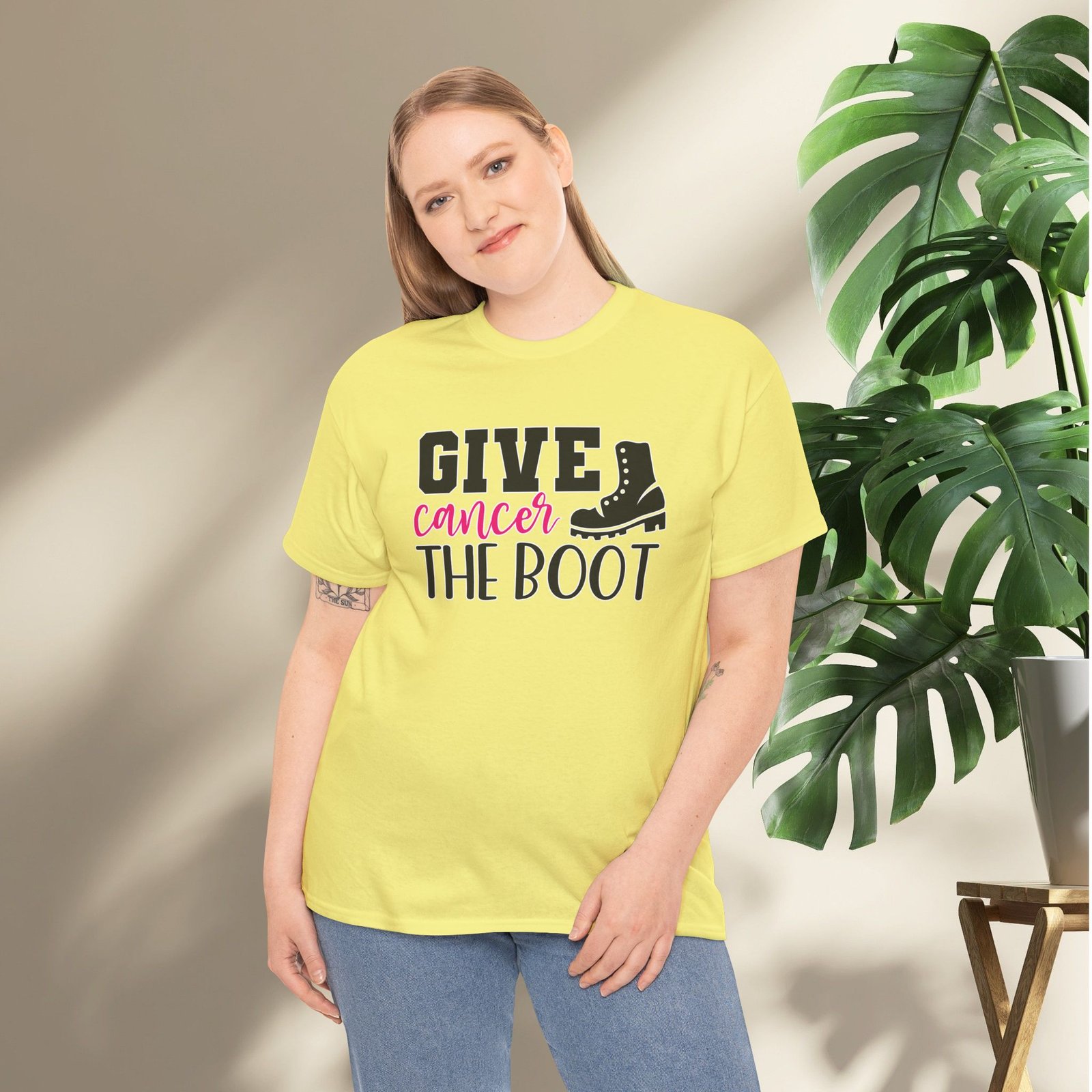 Give Cancer the Boot T-Shirt — Breast Cancer Awareness - Image 27